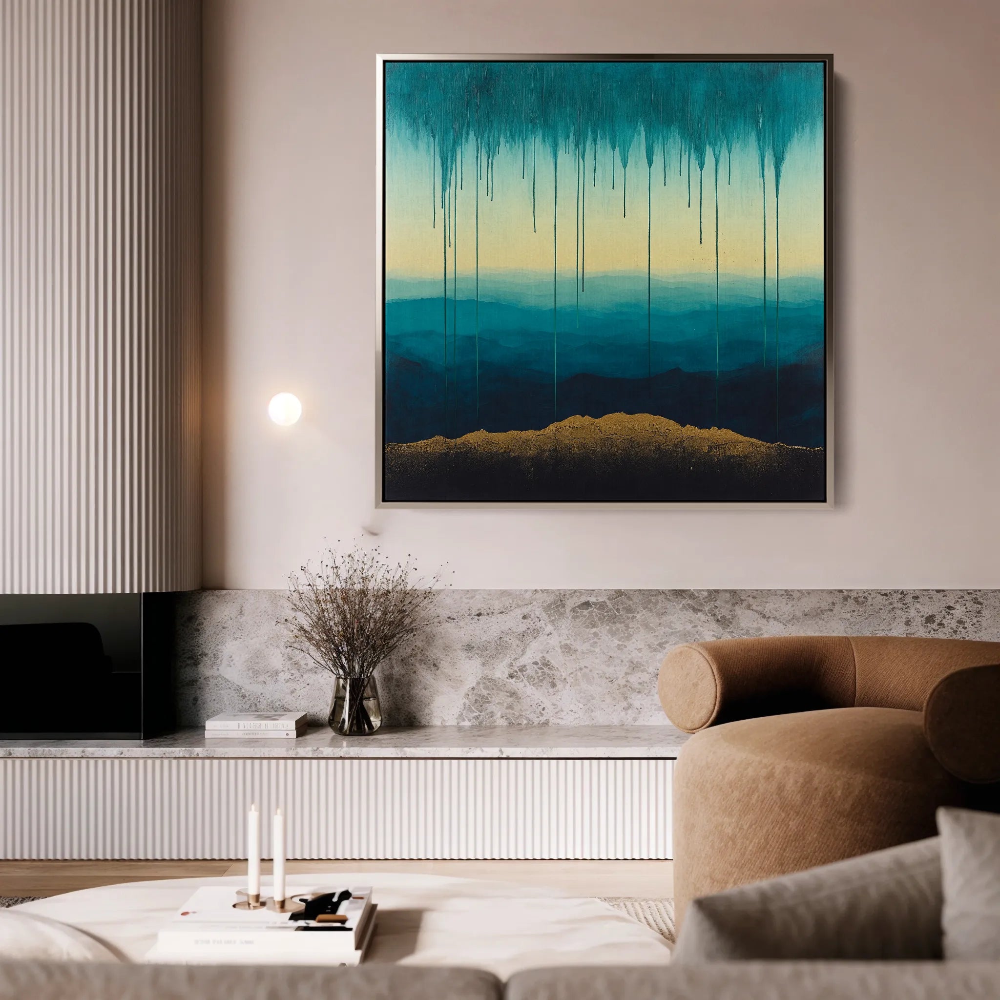 Abstract 786 Canvas Art 16" x 16" / 40 x 40 cm / Black