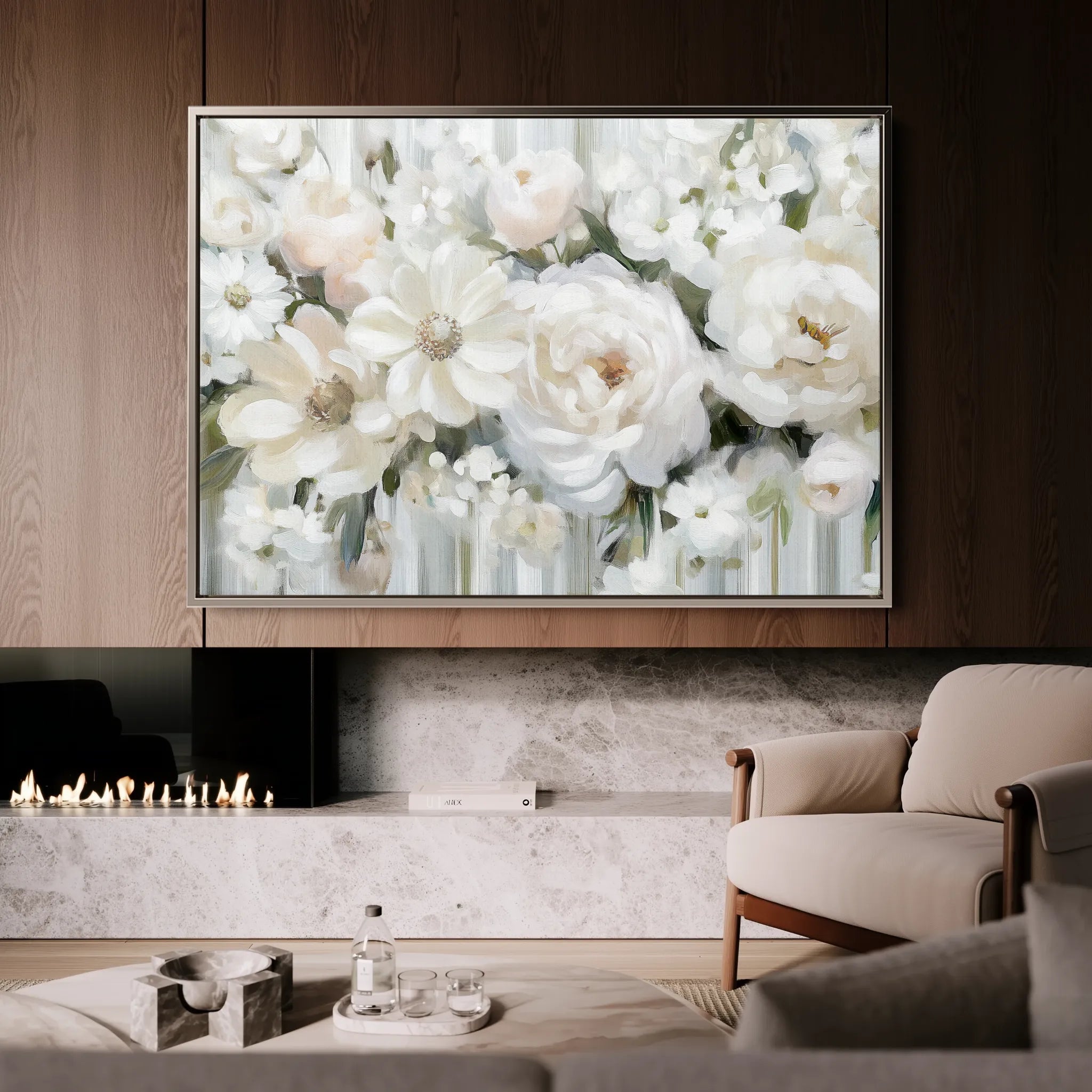 Floral 786 Canvas Art 18" x 24" / 45 x 60 cm / Black