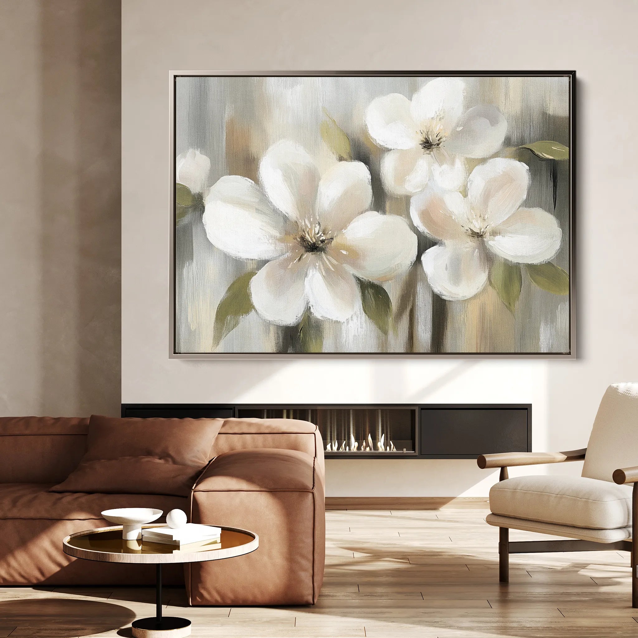 Floral 787 Canvas Art 18" x 24" / 45 x 60 cm / Black