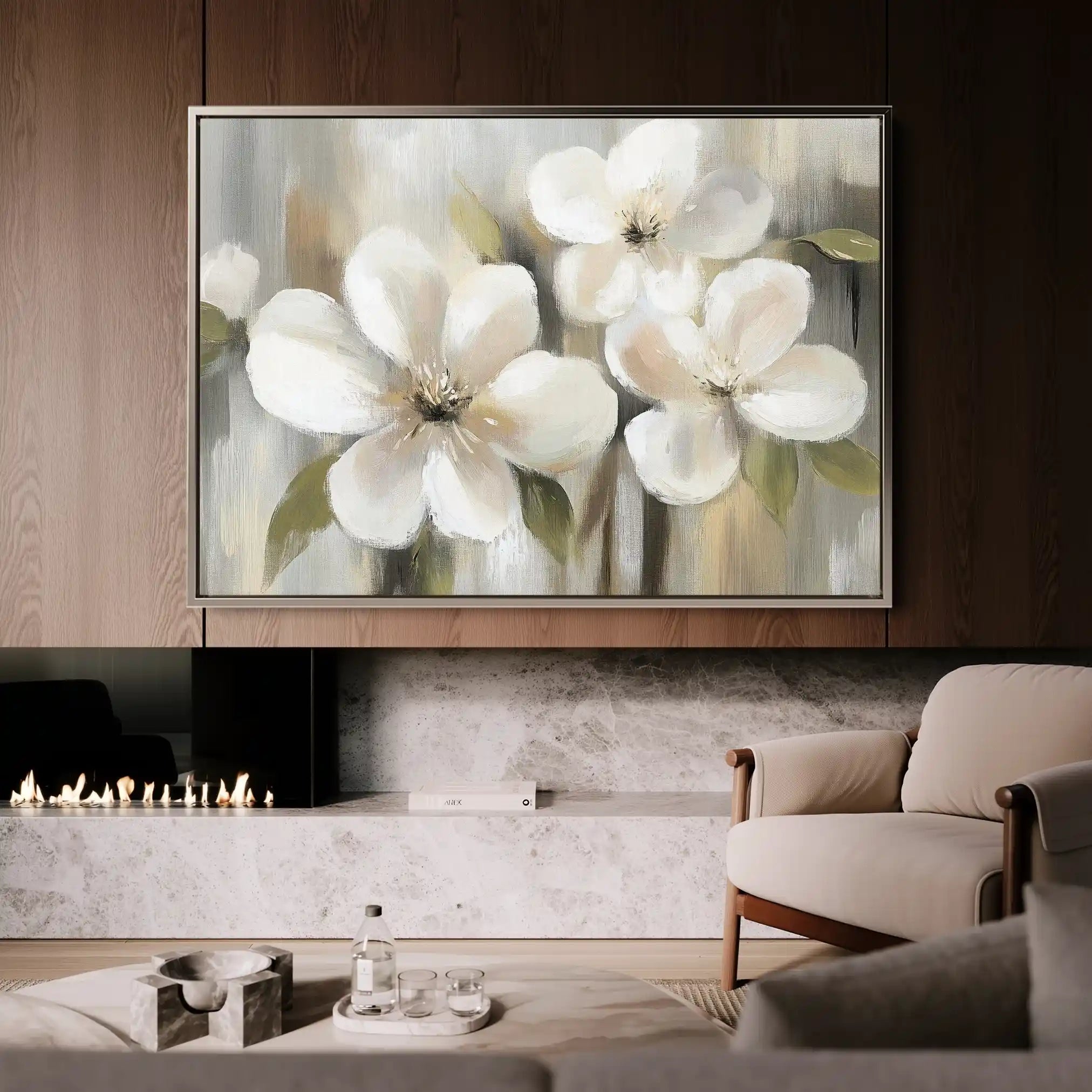 Floral 787 Canvas Art 60 x 40 cm / Black