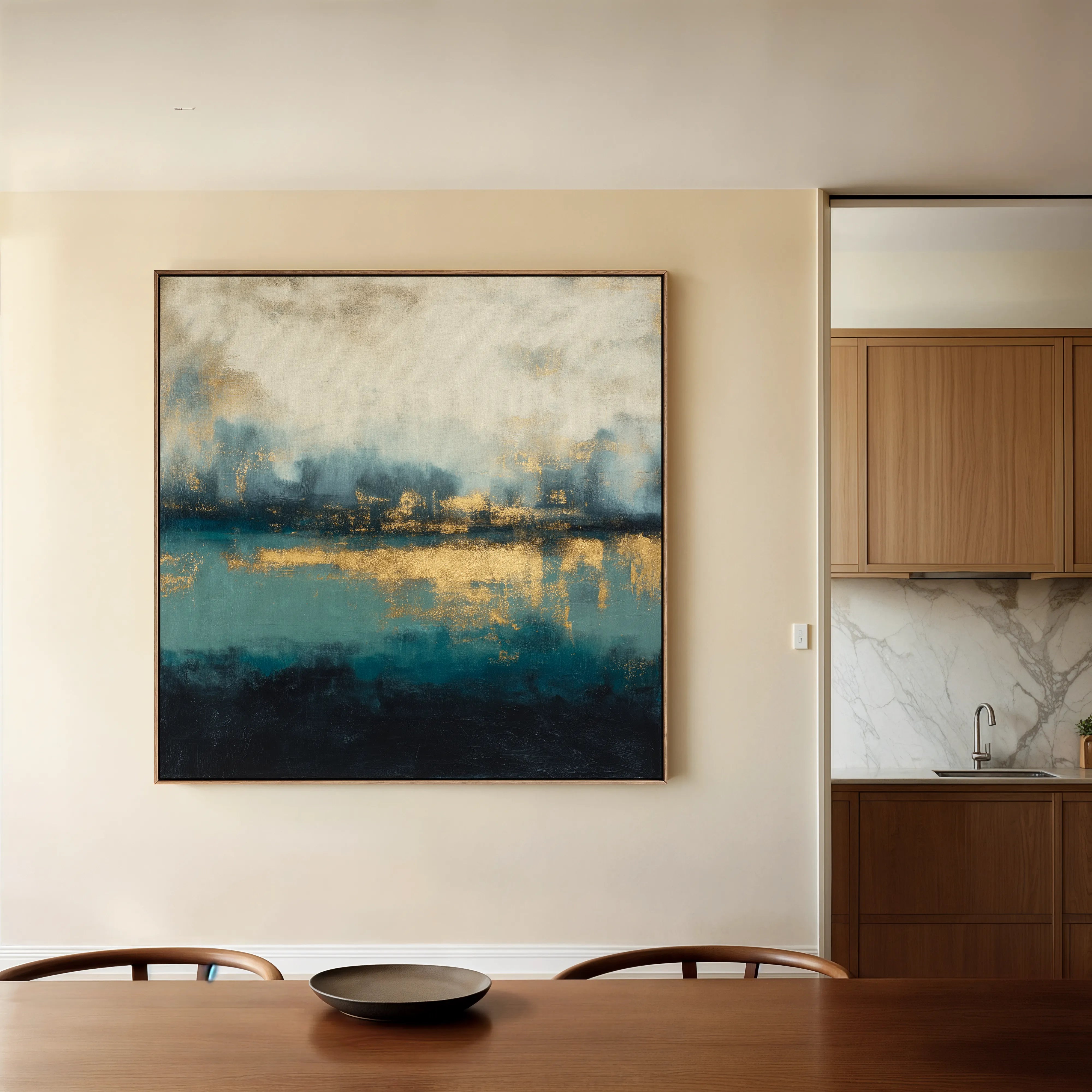 Abstract 789 Canvas Art 16" x 16" / 40 x 40 cm / Black