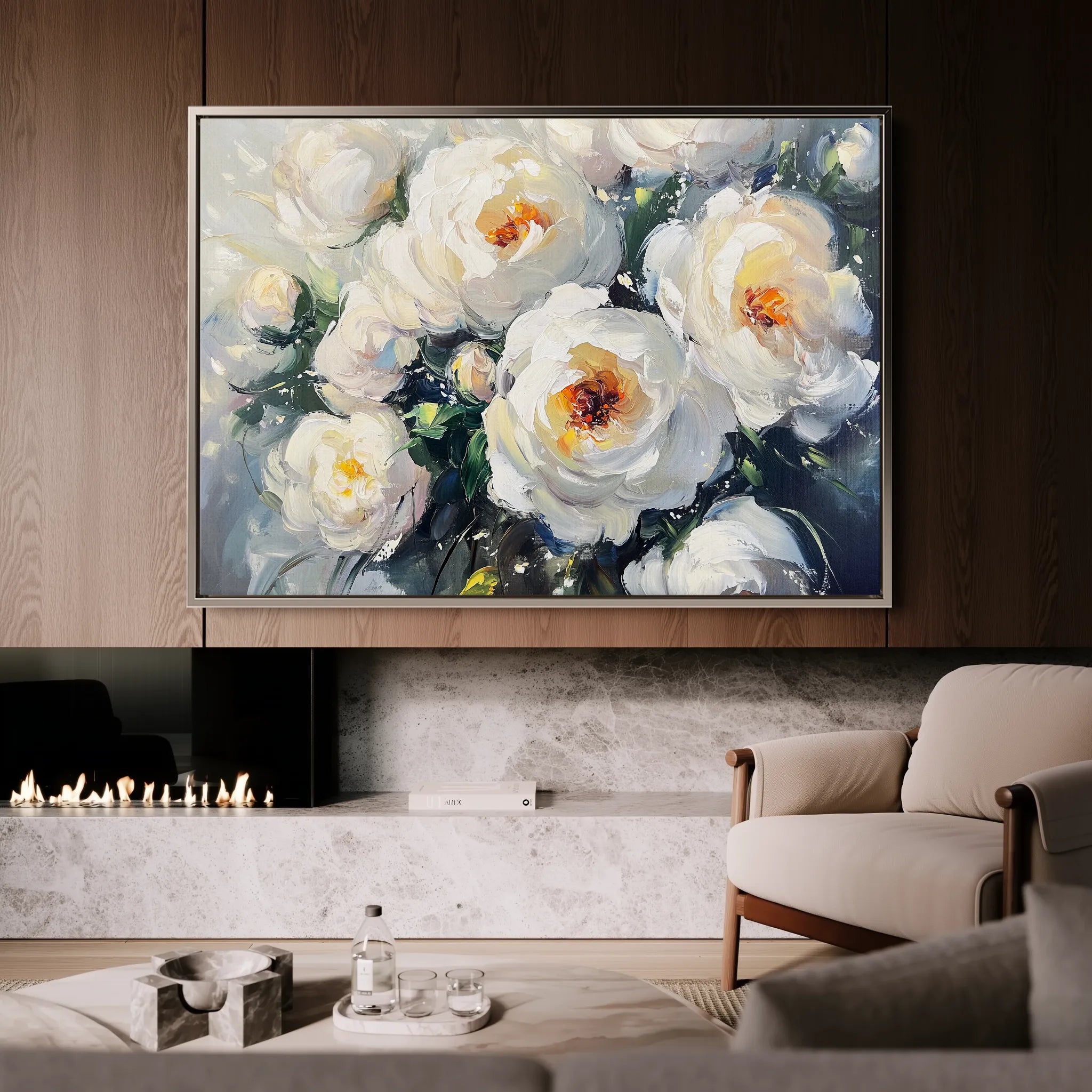 Floral 789 Canvas Art 18" x 24" / 45 x 60 cm / Black