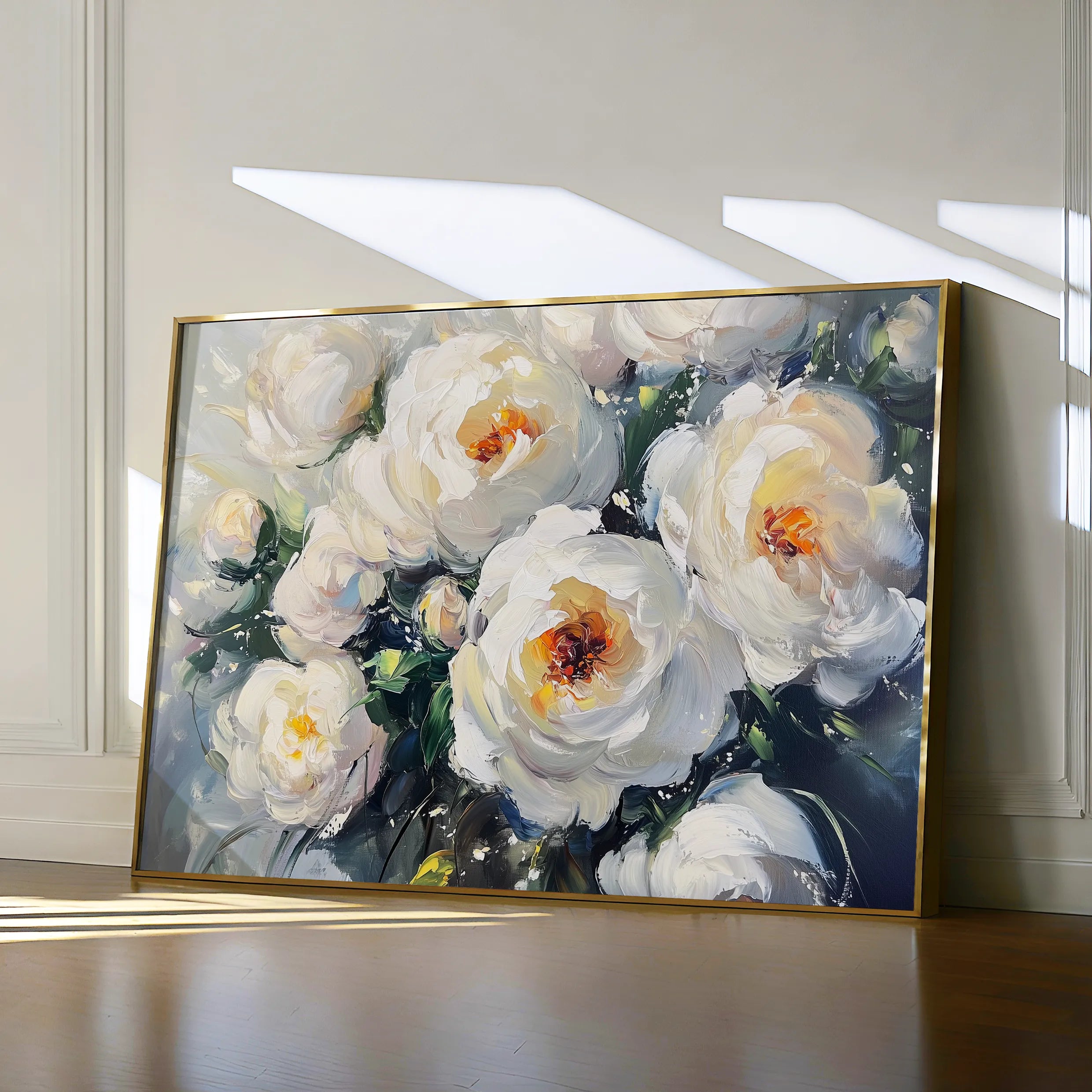 Floral 789 Canvas Art 18" x 24" / 45 x 60 cm / Black