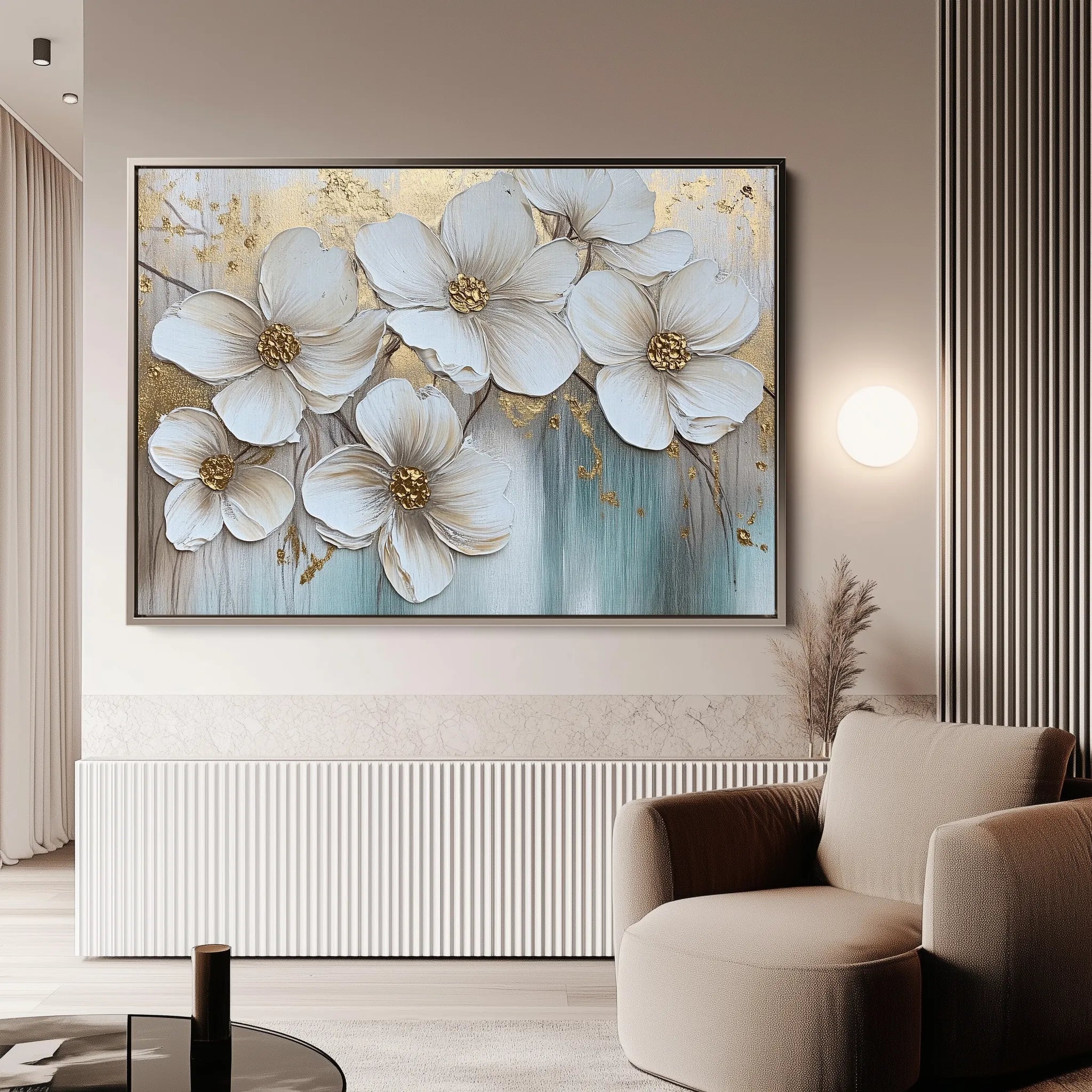 Floral 791 Canvas Art 18" x 24" / 45 x 60 cm / Black