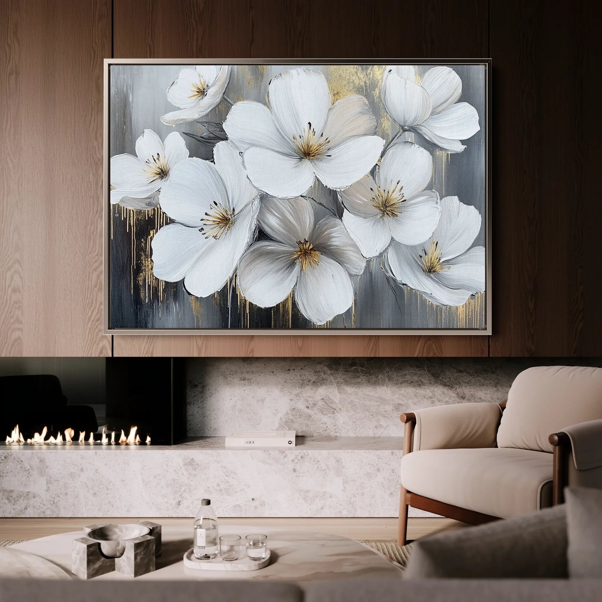 Floral 792 Canvas Art 18" x 24" / 45 x 60 cm / Black
