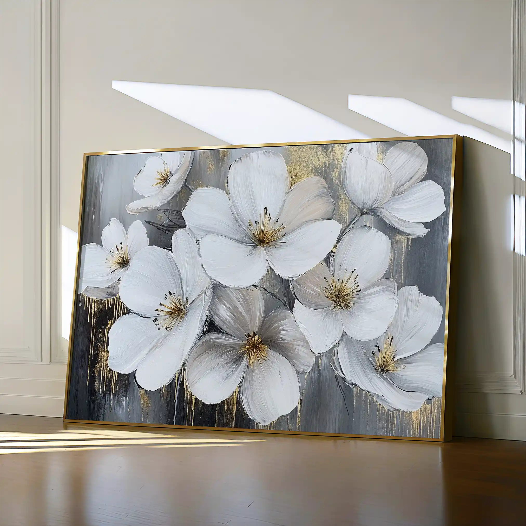 Floral 792 Canvas Art 60 x 40 cm / Black