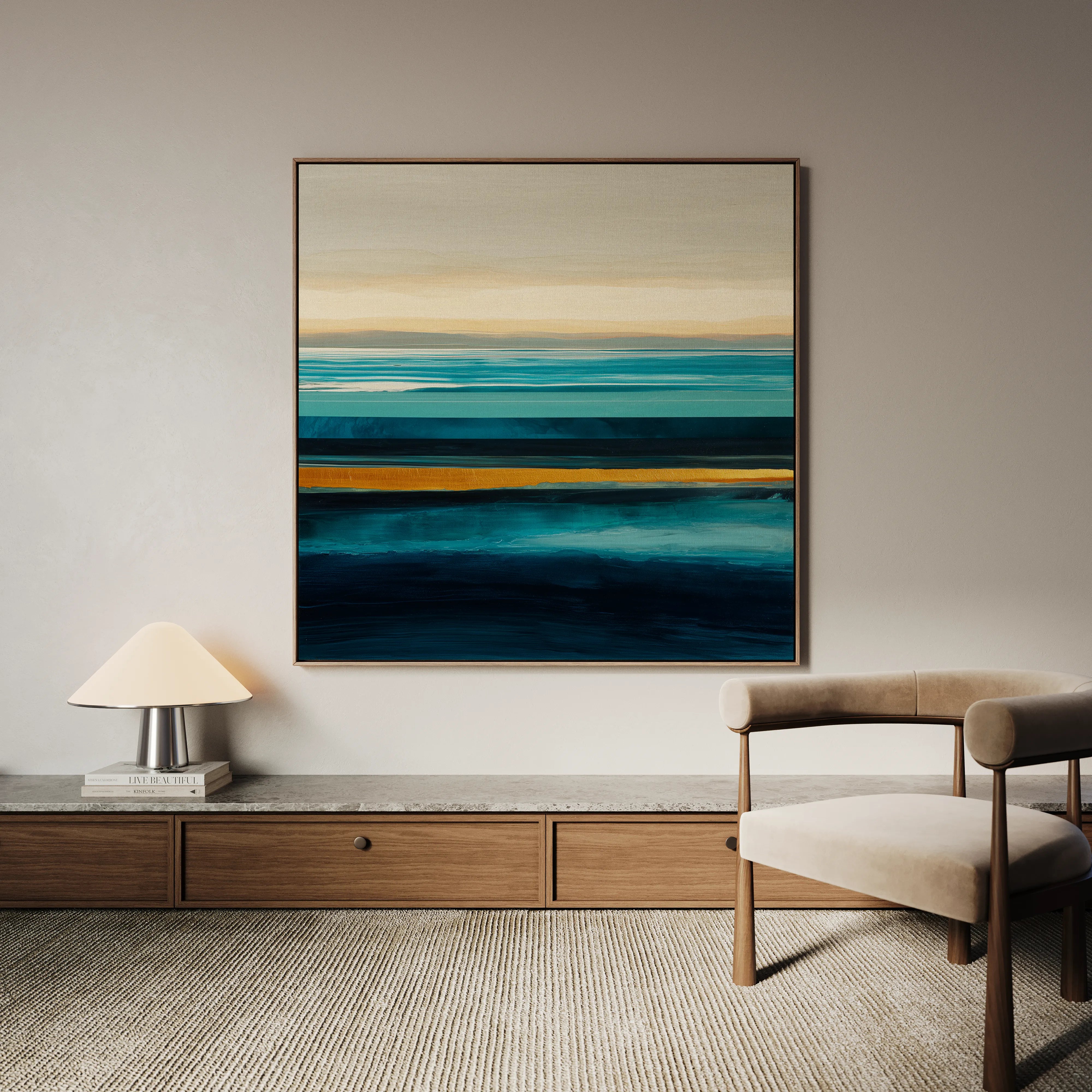 Abstract 793 Canvas Art 16" x 16" / 40 x 40 cm / Black