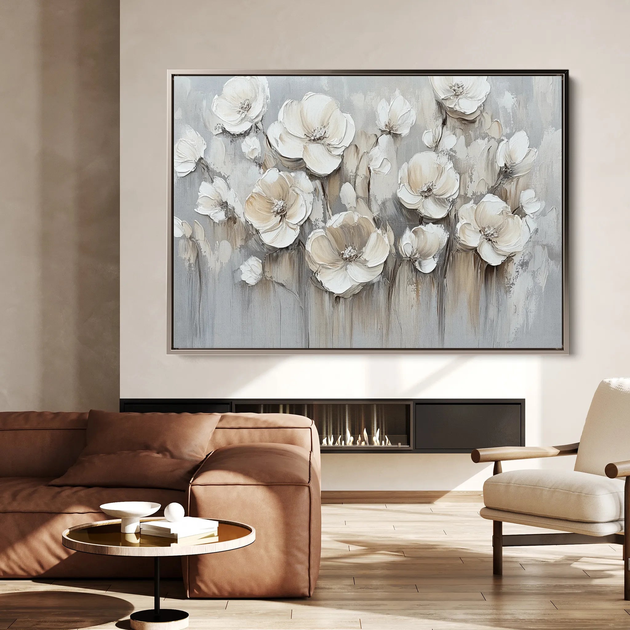 Floral 793 Canvas Art 18" x 24" / 45 x 60 cm / Black