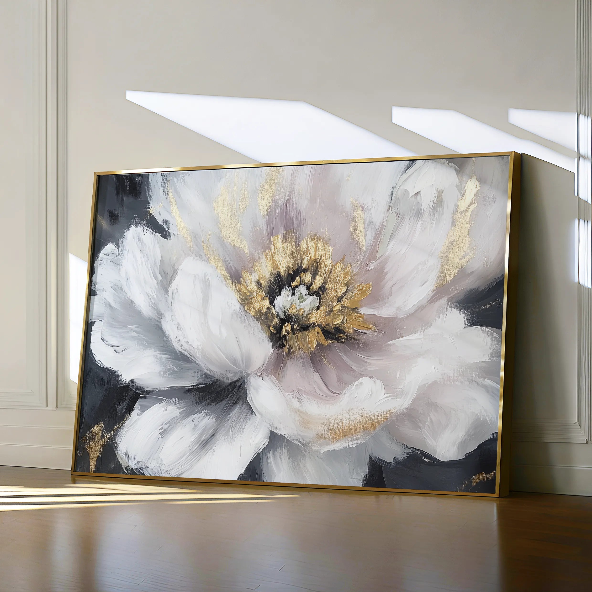 Floral 794 Canvas Art 18" x 24" / 45 x 60 cm / Black