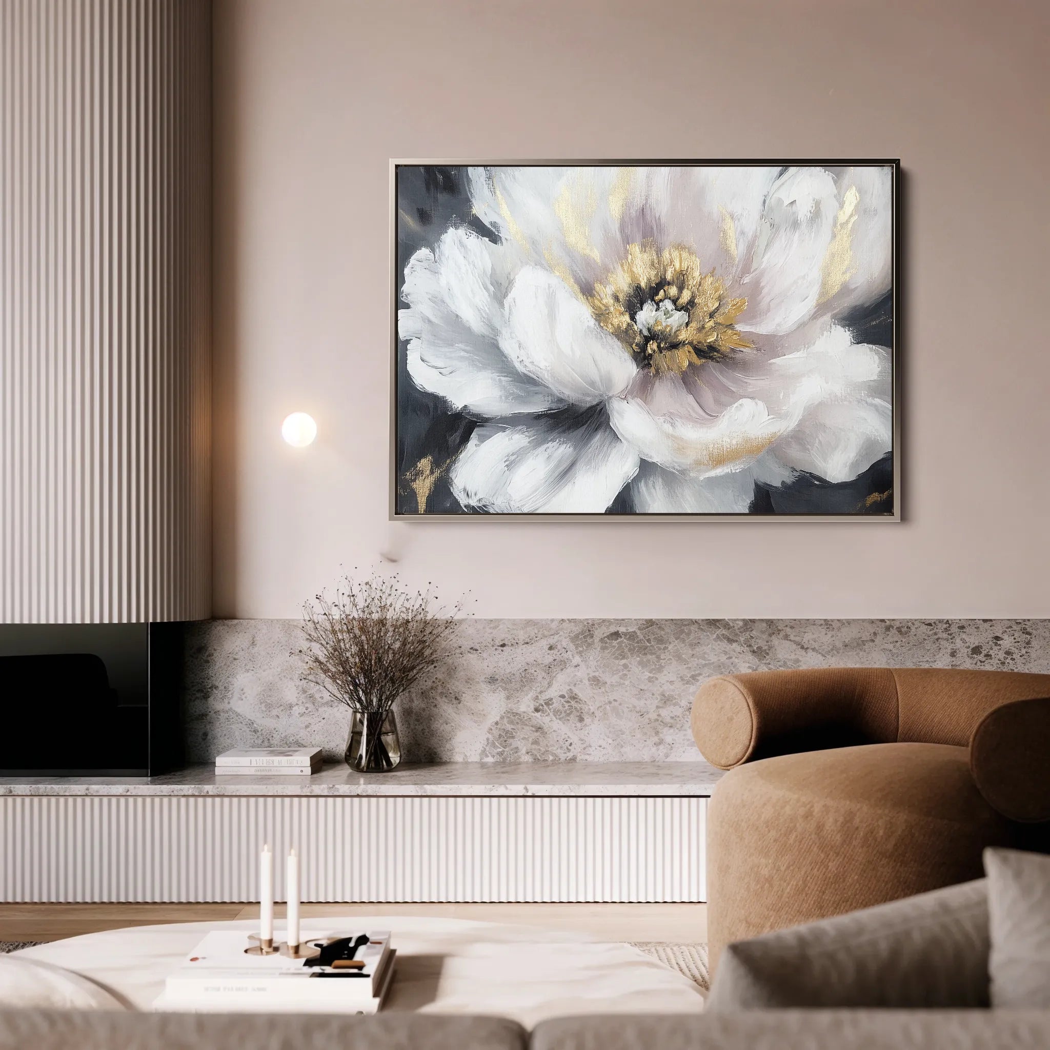 Floral 794 Canvas Art 18" x 24" / 45 x 60 cm / Black