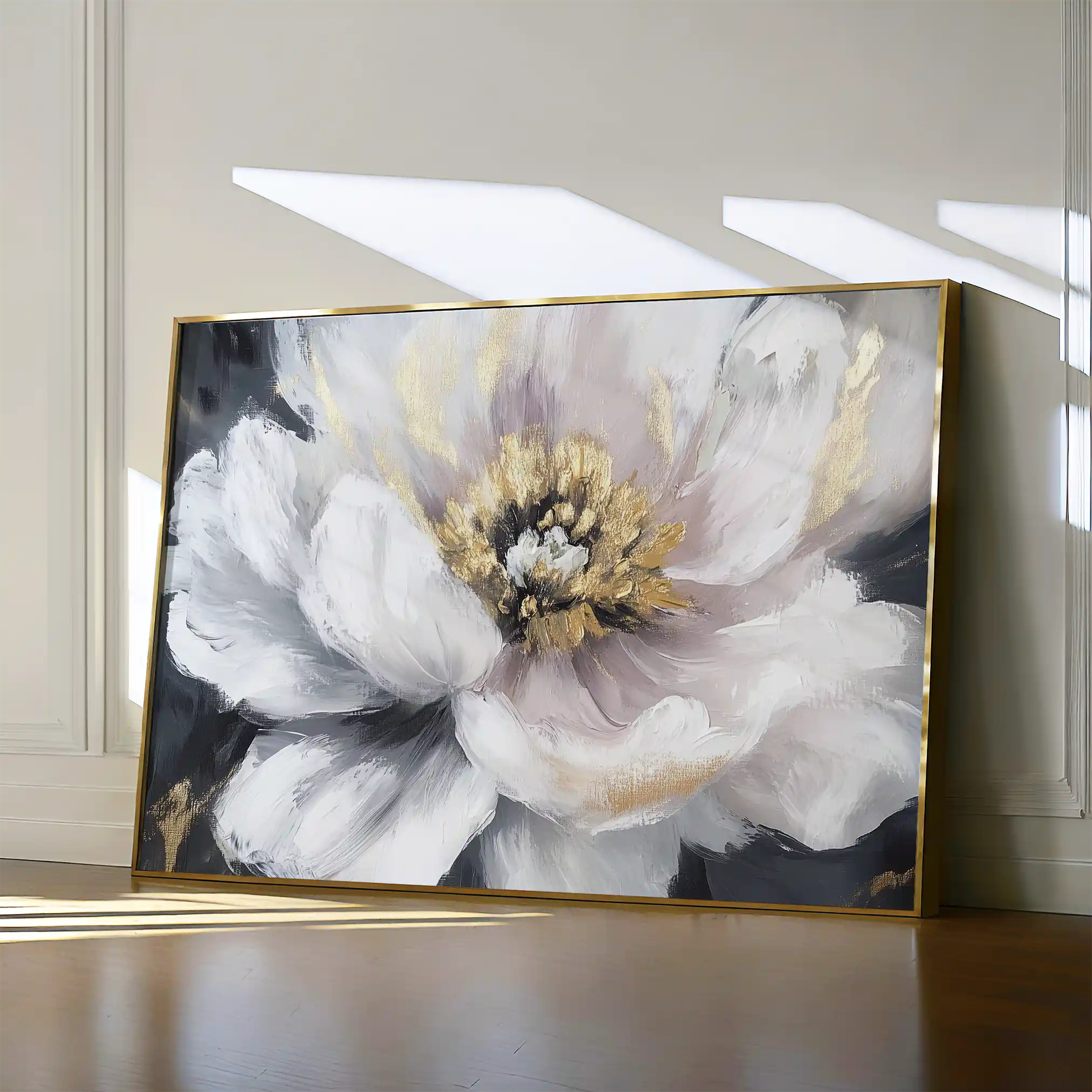 Floral 794 Canvas Art 60 x 40 cm / Black