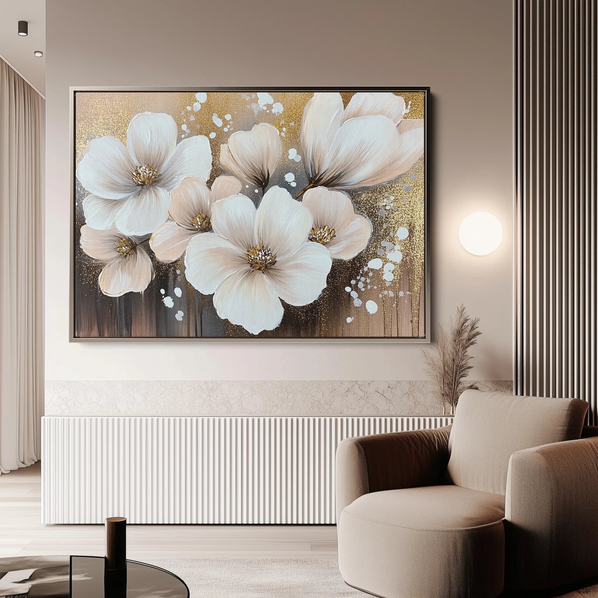 Floral 797 Canvas Art 18" x 24" / 45 x 60 cm / Black