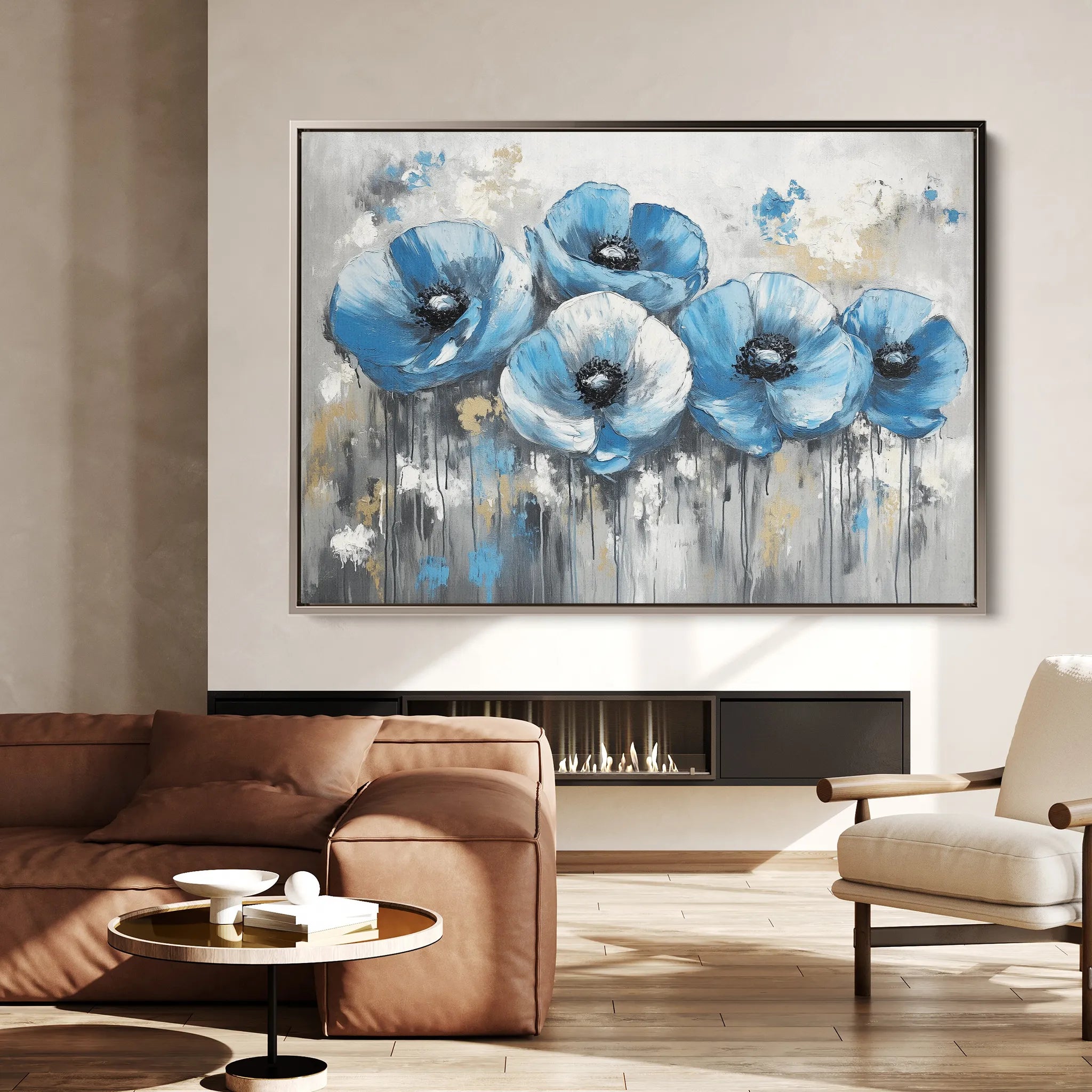 Floral 799 Canvas Art 18" x 24" / 45 x 60 cm / Black