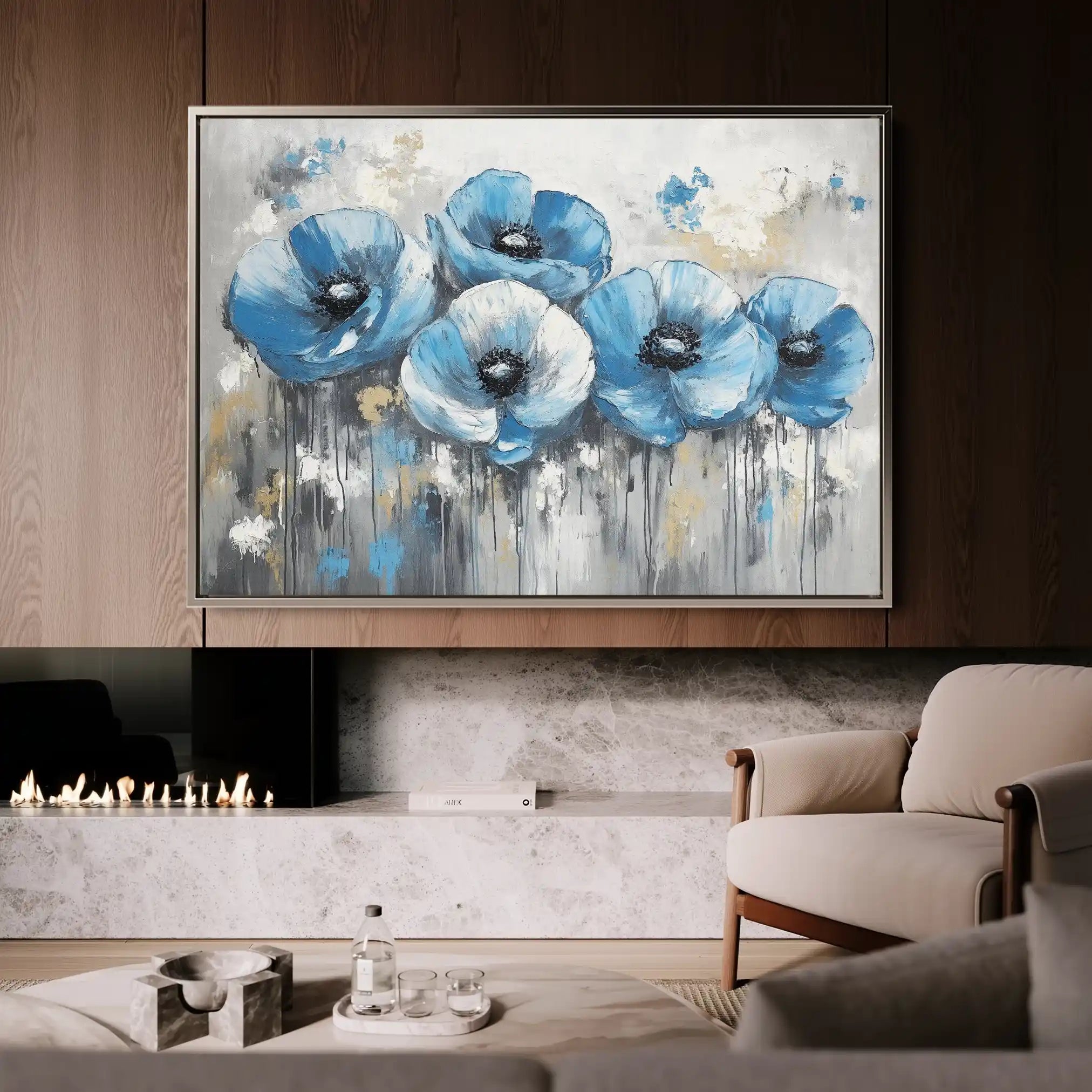 Floral 799 Canvas Art 60 x 40 cm / Black