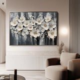 Floral 800 Canvas Art 18" x 24" / 45 x 60 cm / Black