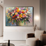 Floral 801 Canvas Art 60 x 40 cm / Black