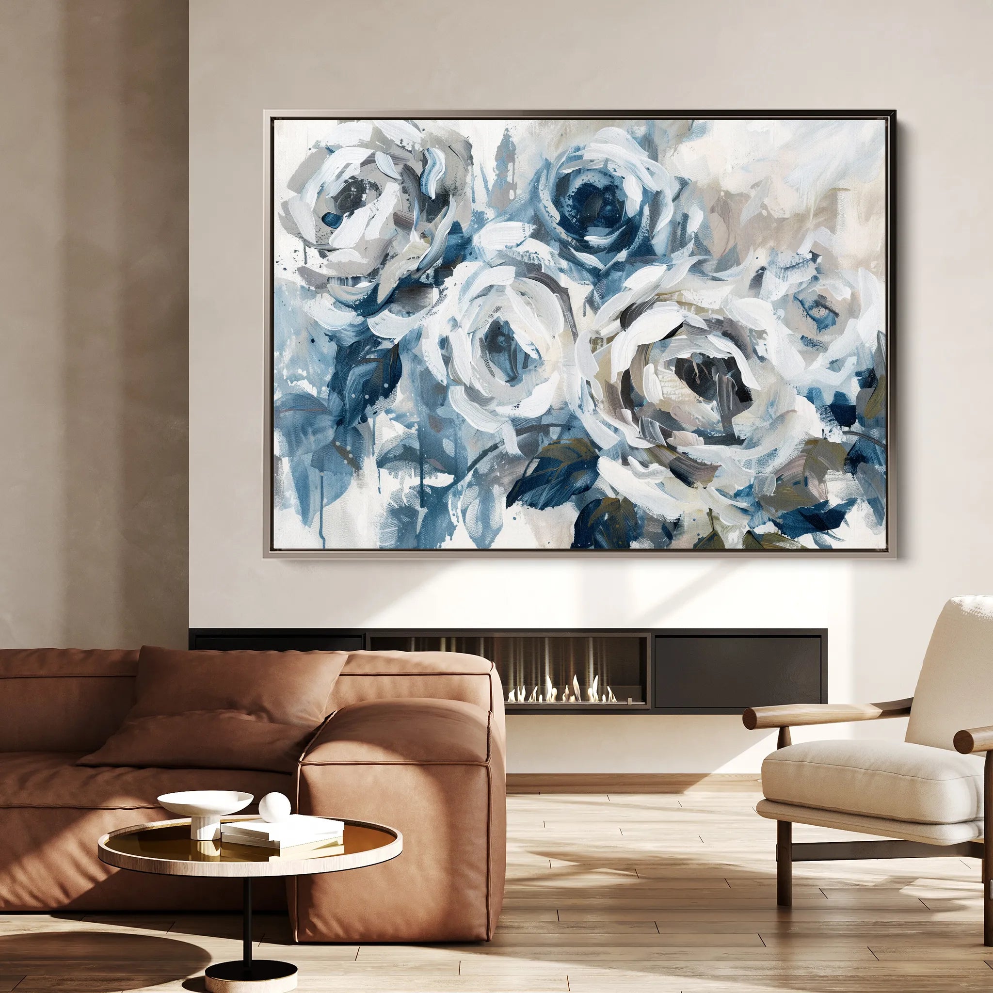 Floral 802 Canvas Art 18" x 24" / 45 x 60 cm / Black