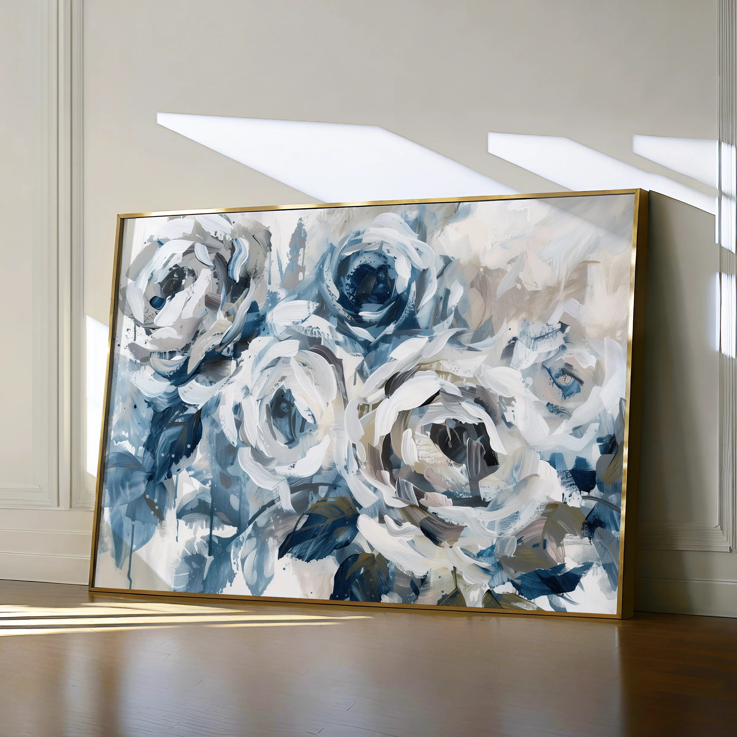 Floral 802 Canvas Art 18" x 24" / 45 x 60 cm / Black