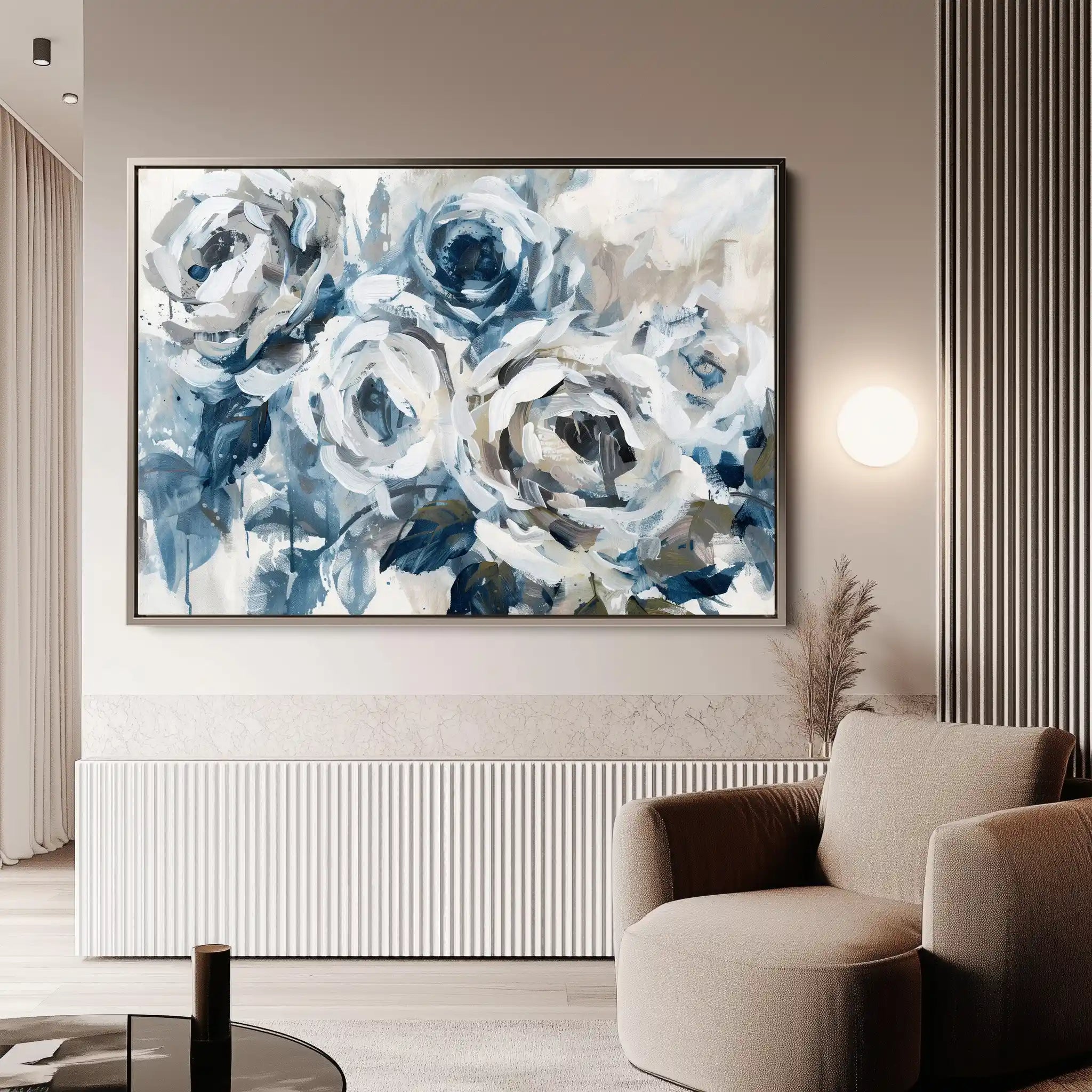 Floral 802 Canvas Art 60 x 40 cm / Black