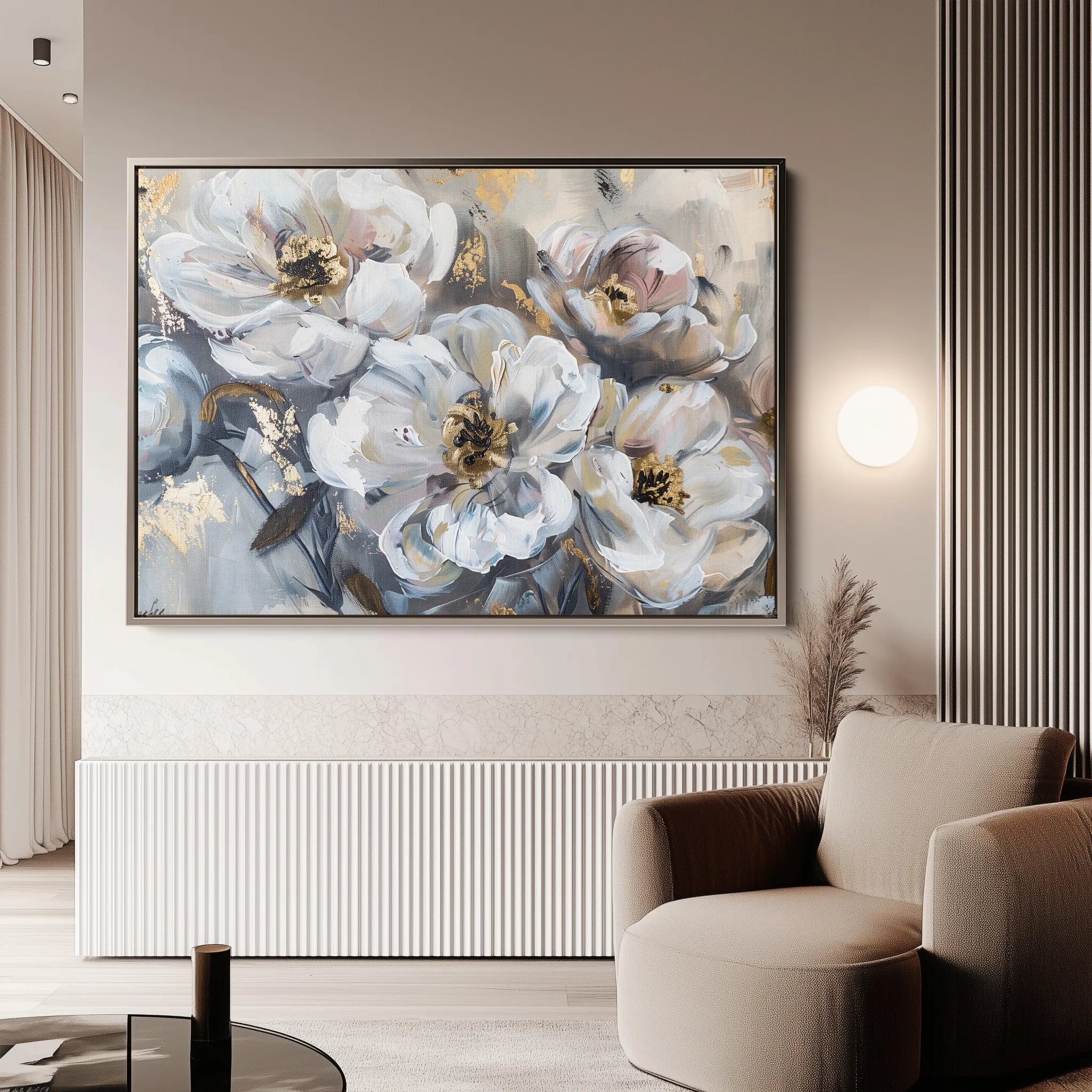 Floral 803 Canvas Art 18" x 24" / 45 x 60 cm / Black