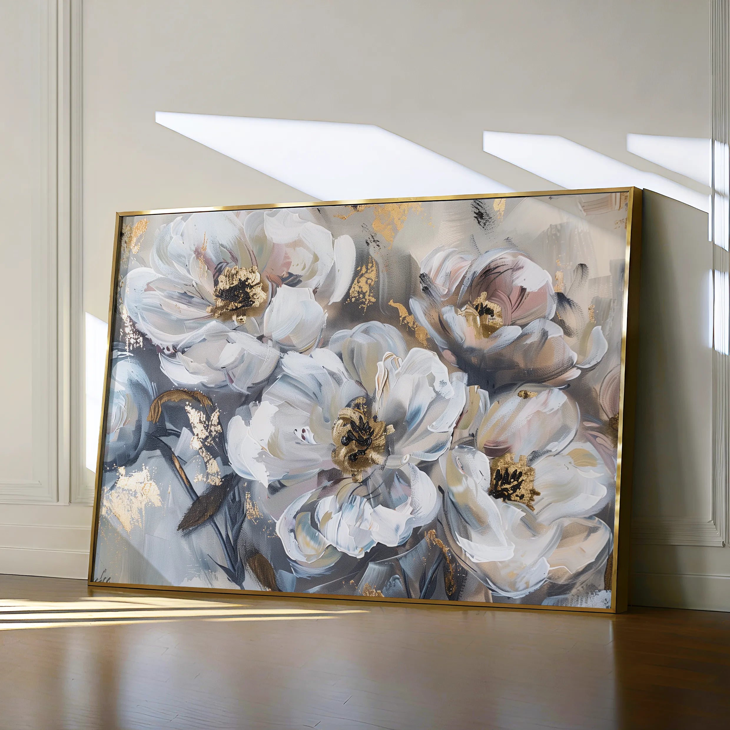 Floral 803 Canvas Art 18" x 24" / 45 x 60 cm / Black