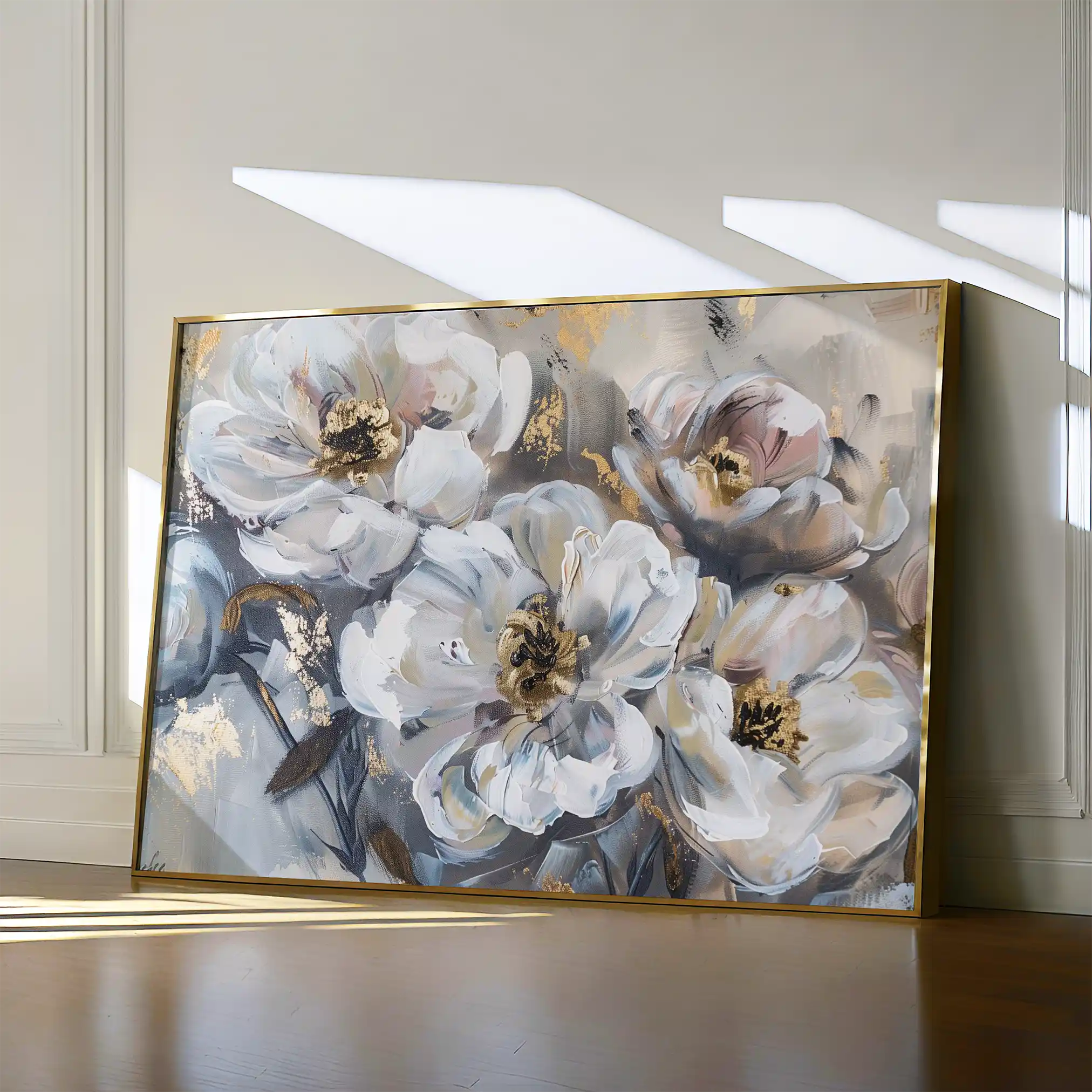 Floral 803 Canvas Art 60 x 40 cm / Black