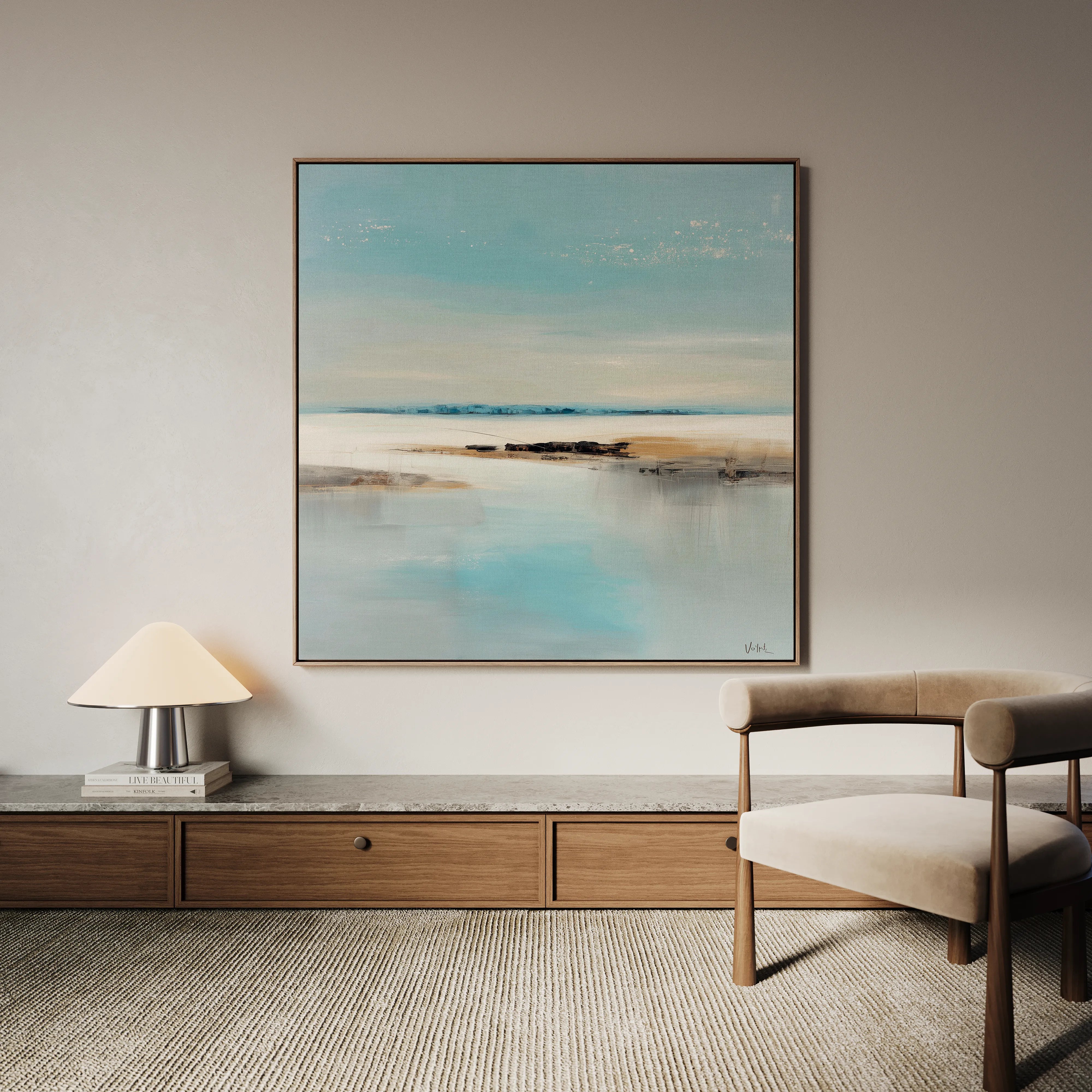Abstract 804 Canvas Art 16" x 16" / 40 x 40 cm / Black