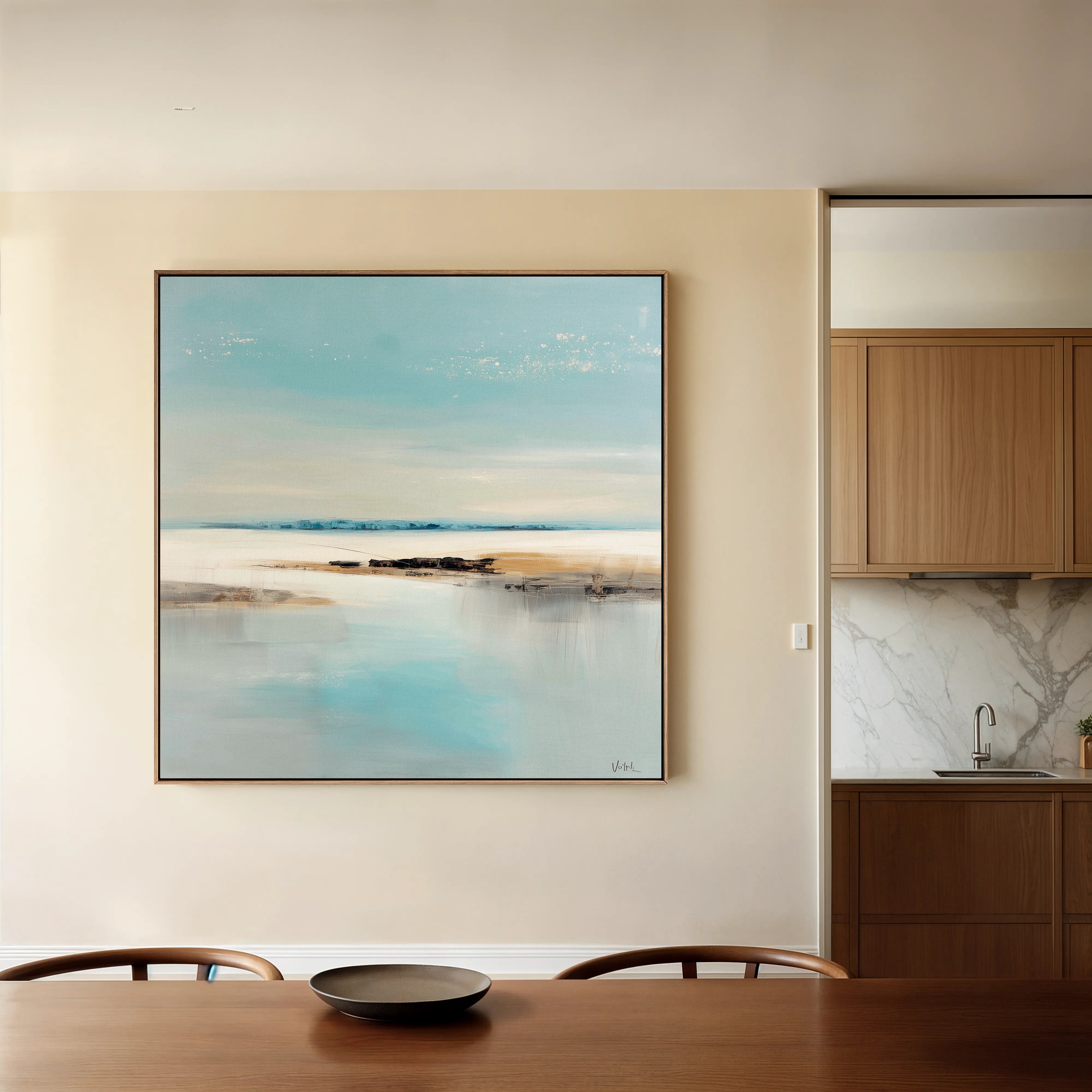 Abstract 804 Canvas Art 16" x 16" / 40 x 40 cm / Black