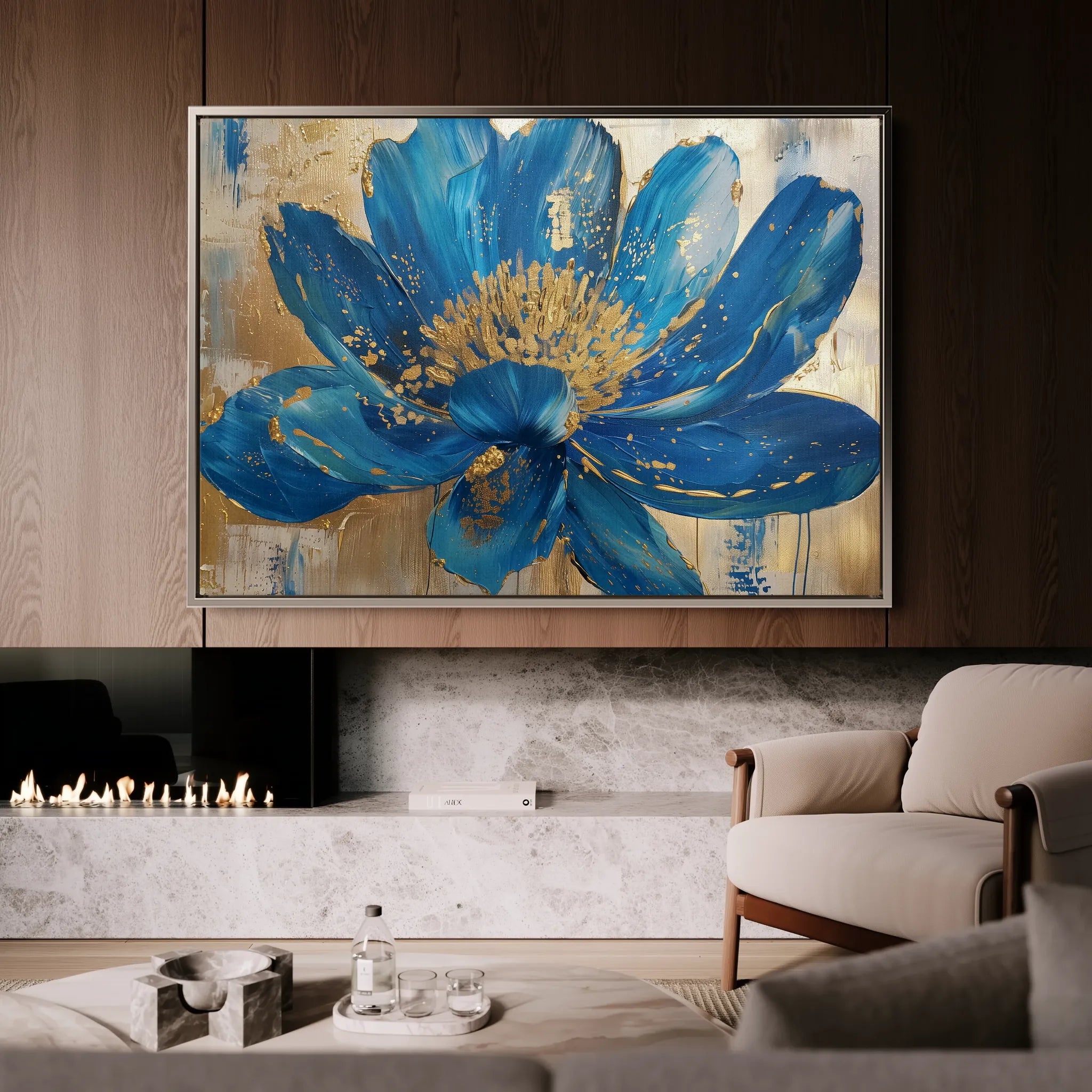 Floral 804 Canvas Art 18" x 24" / 45 x 60 cm / Black