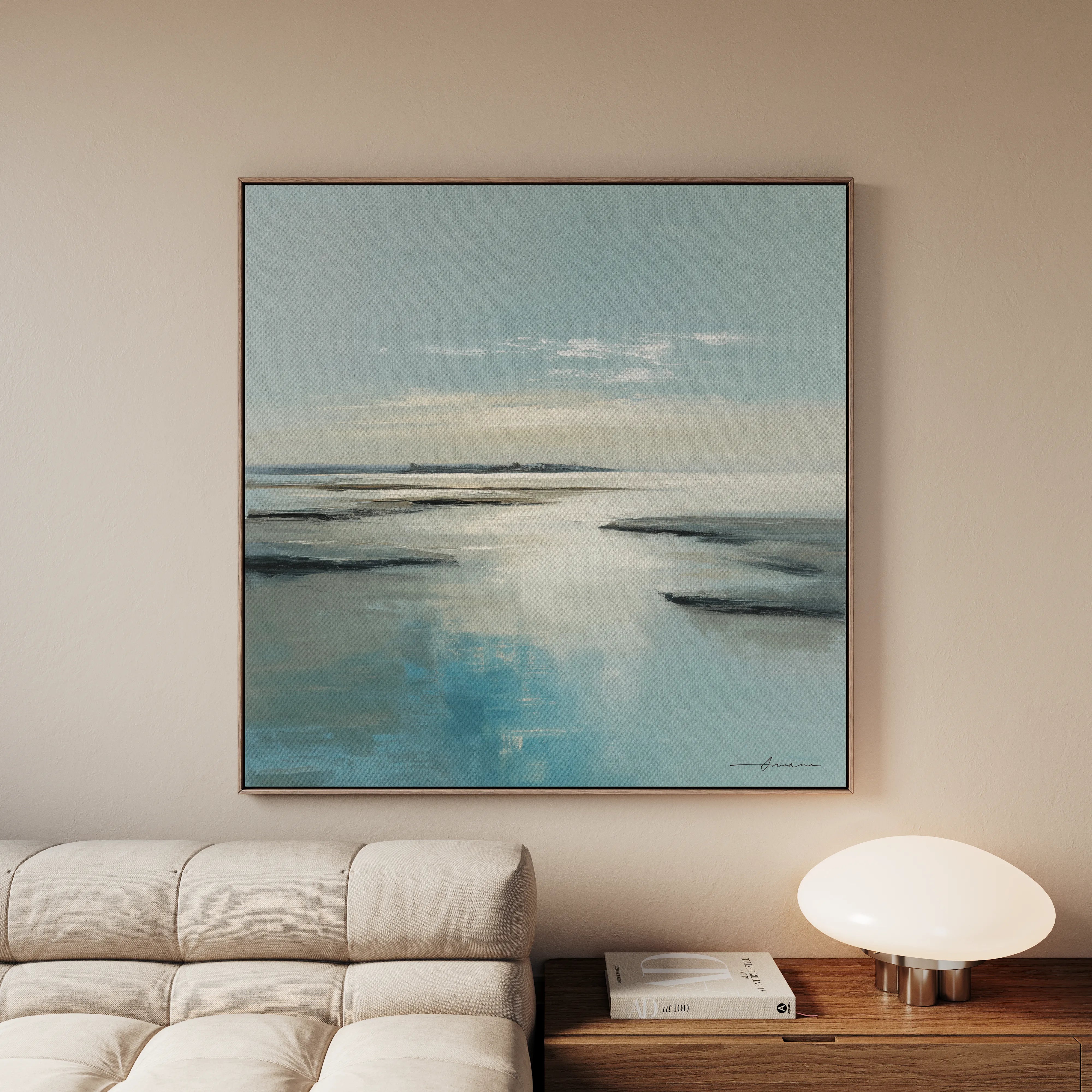 Abstract 805 Canvas Art 16" x 16" / 40 x 40 cm / Black