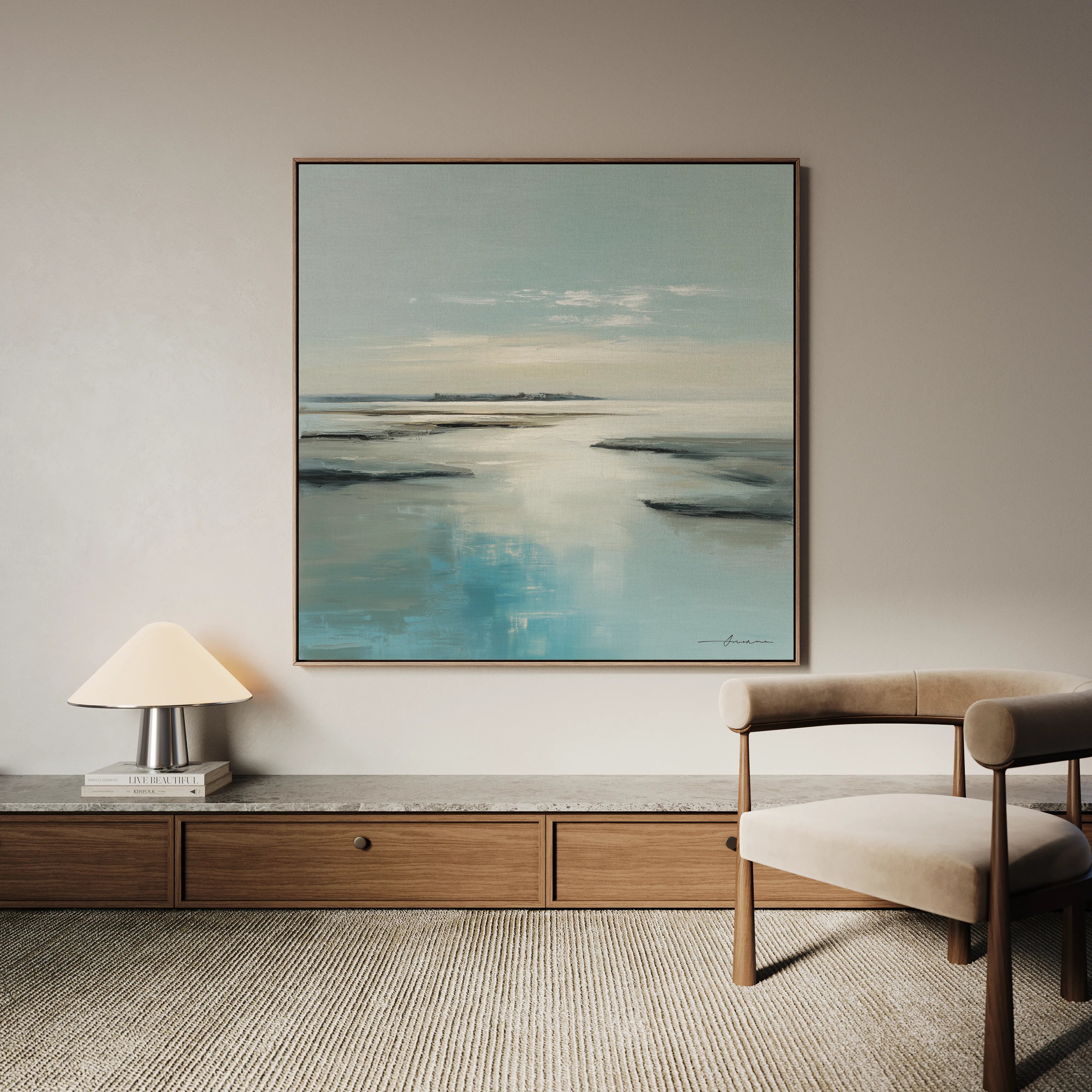 Abstract 805 Canvas Art 16" x 16" / 40 x 40 cm / Black