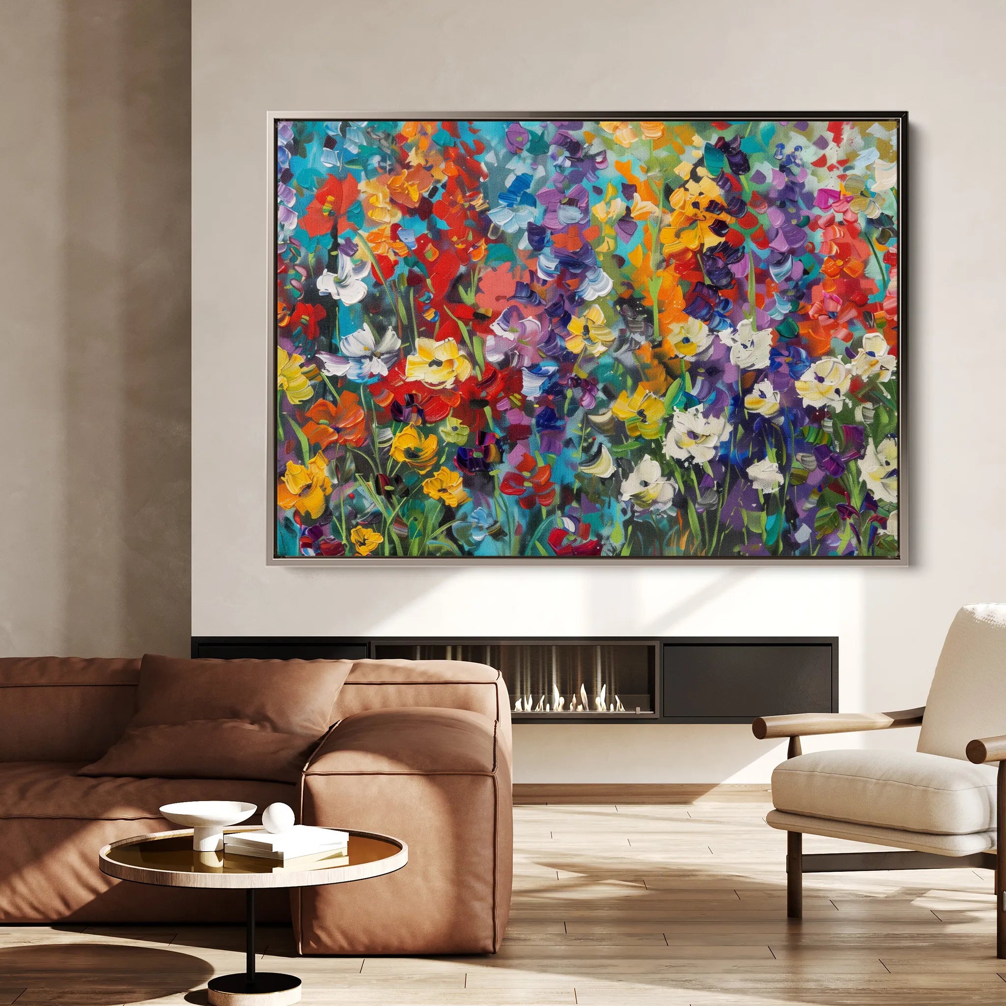 Floral 805 Canvas Art 18" x 24" / 45 x 60 cm / Black
