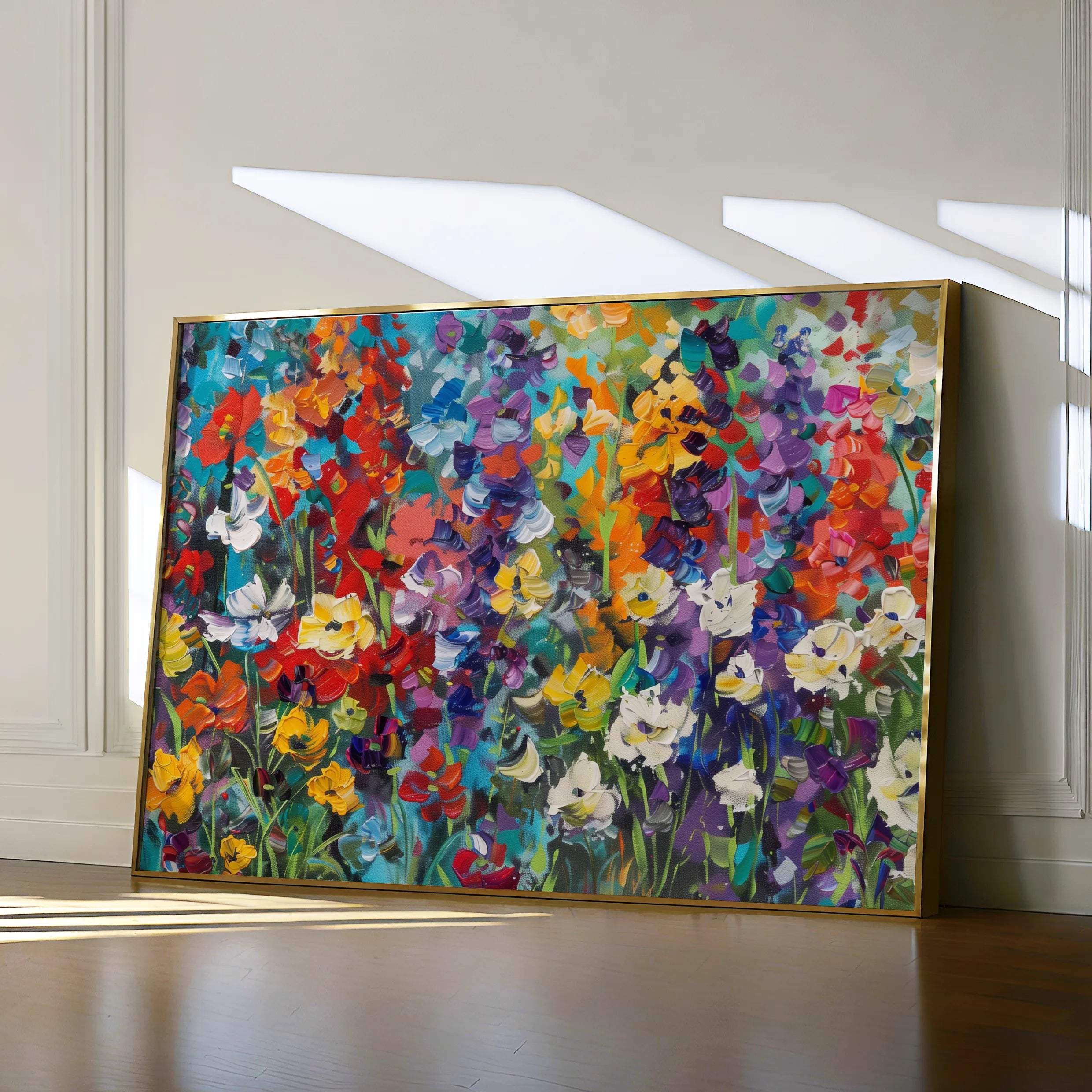 Floral 805 Canvas Art 18" x 24" / 45 x 60 cm / Black