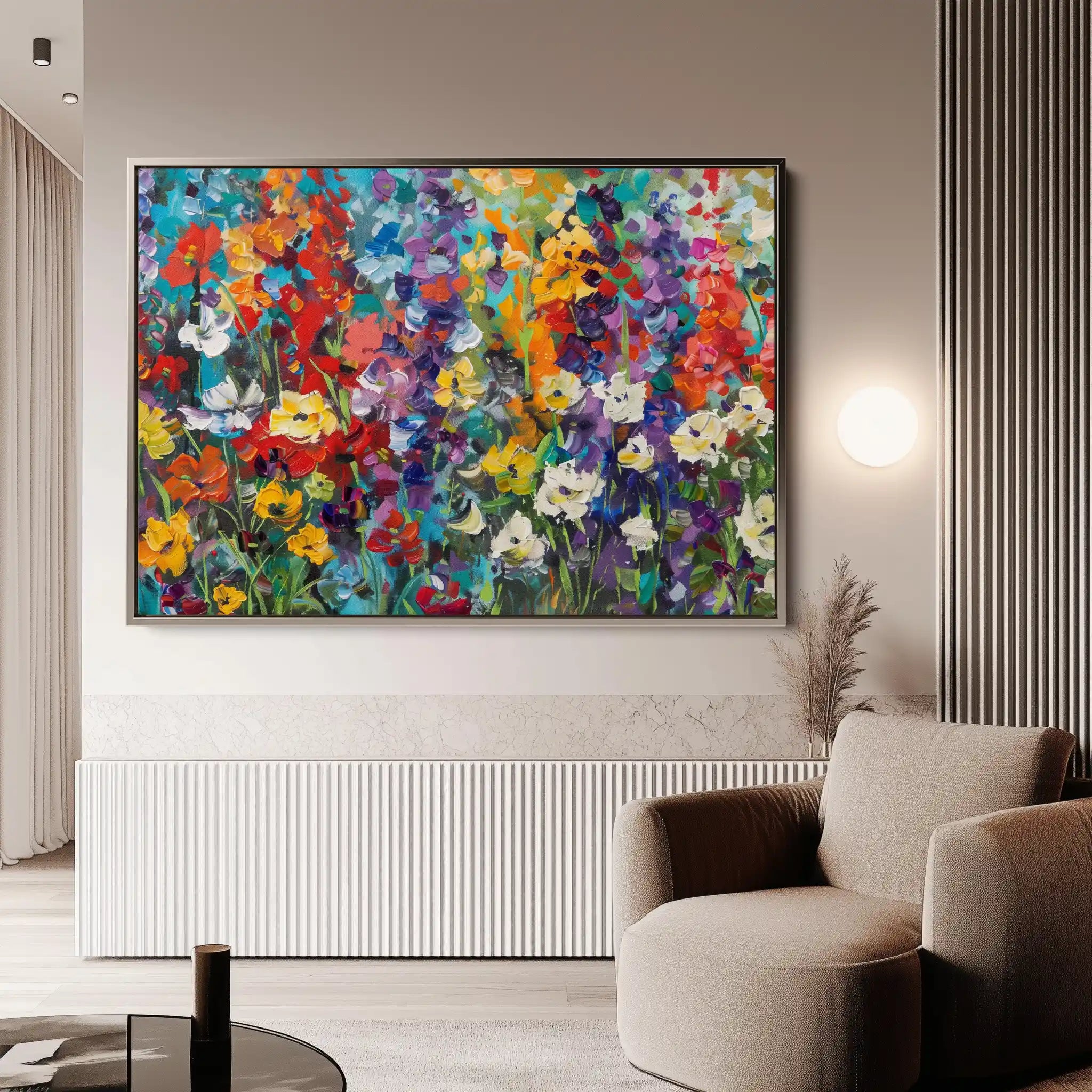 Floral 805 Canvas Art 60 x 40 cm / Black