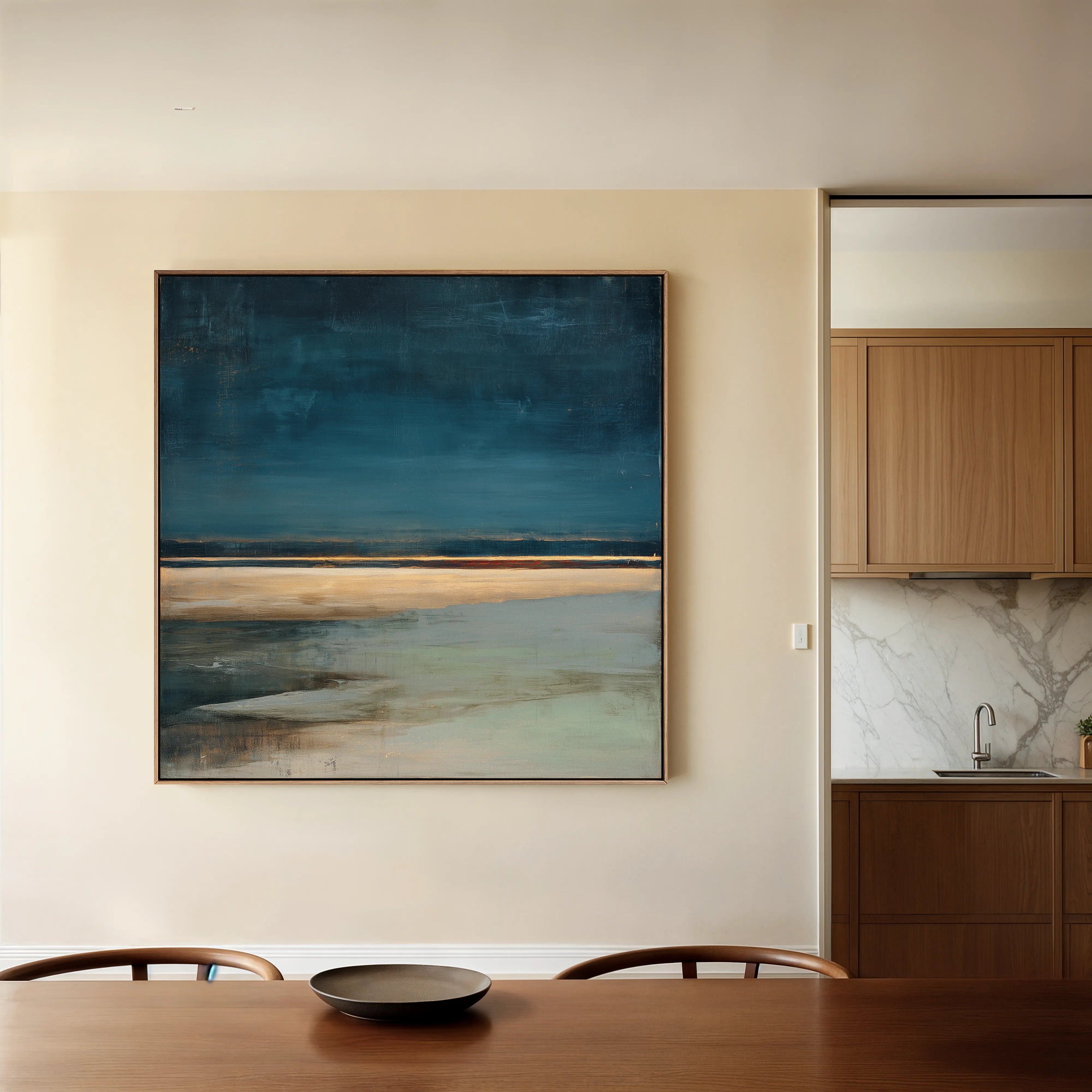 Abstract 806 Canvas Art 16" x 16" / 40 x 40 cm / Black