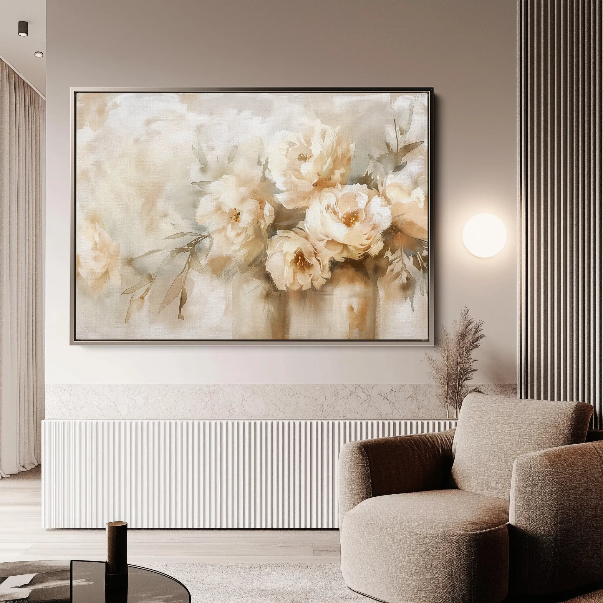 Floral 806 Canvas Art 18" x 24" / 45 x 60 cm / Black