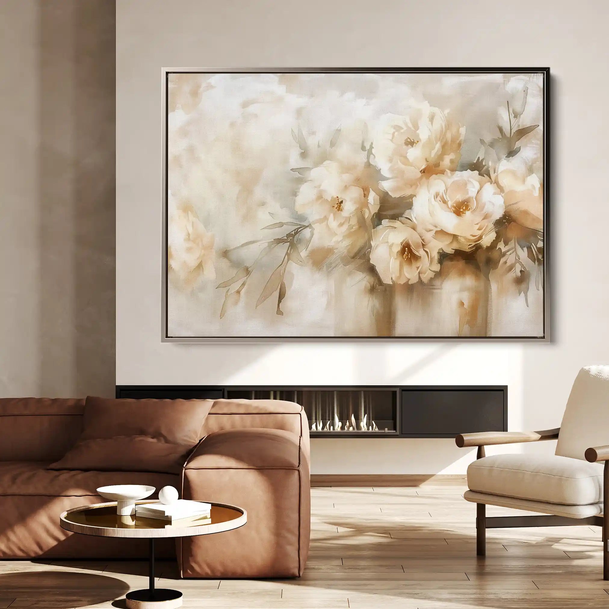 Floral 806 Canvas Art 60 x 40 cm / Black