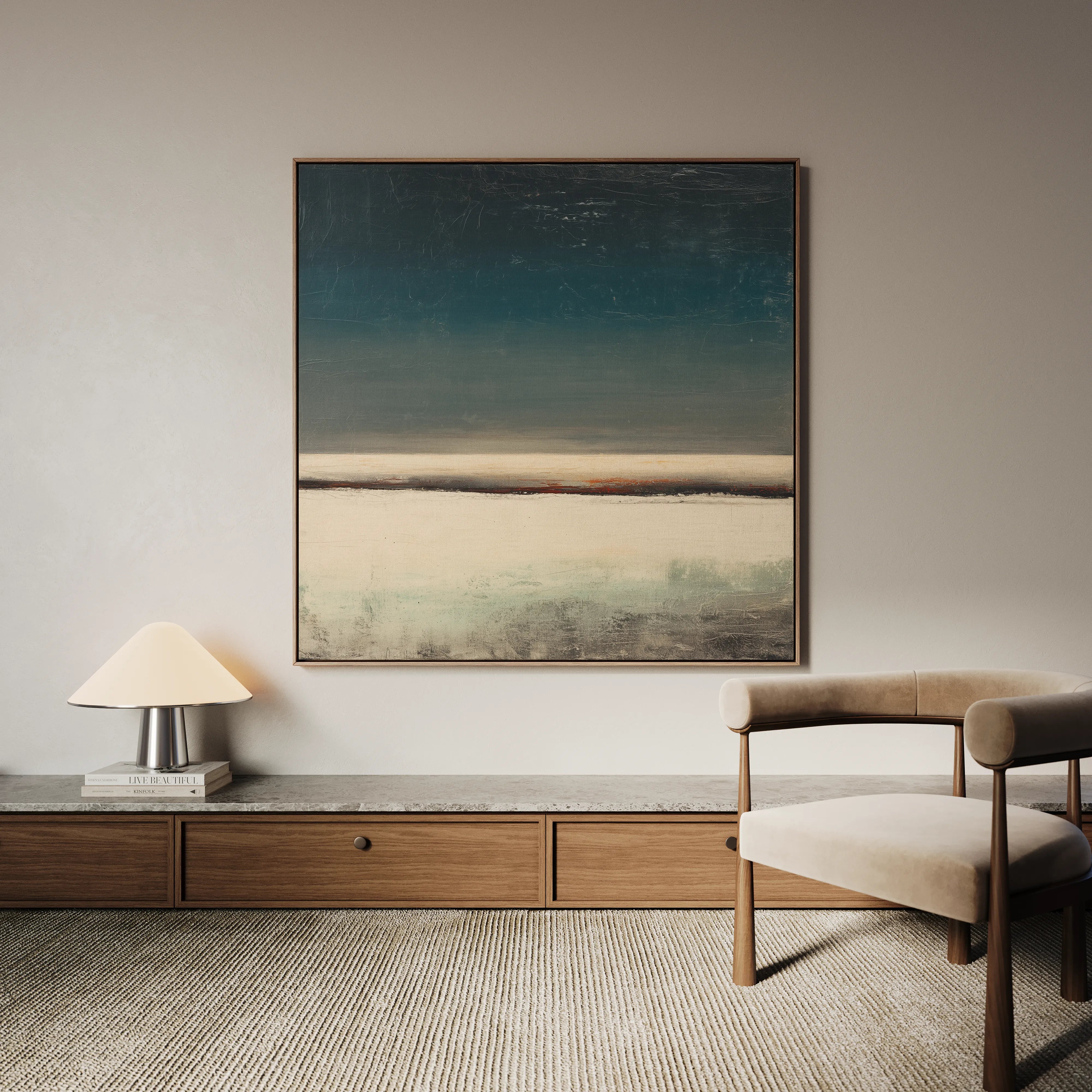 Abstract 807 Canvas Art 16" x 16" / 40 x 40 cm / Black