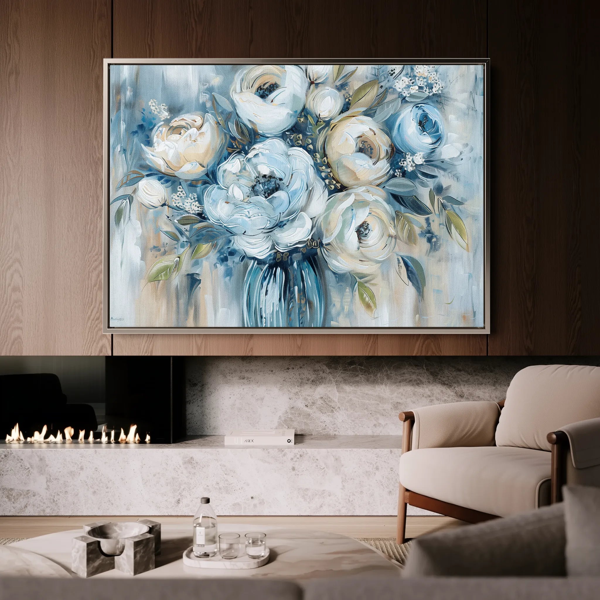 Floral 807 Canvas Art 18" x 24" / 45 x 60 cm / Black