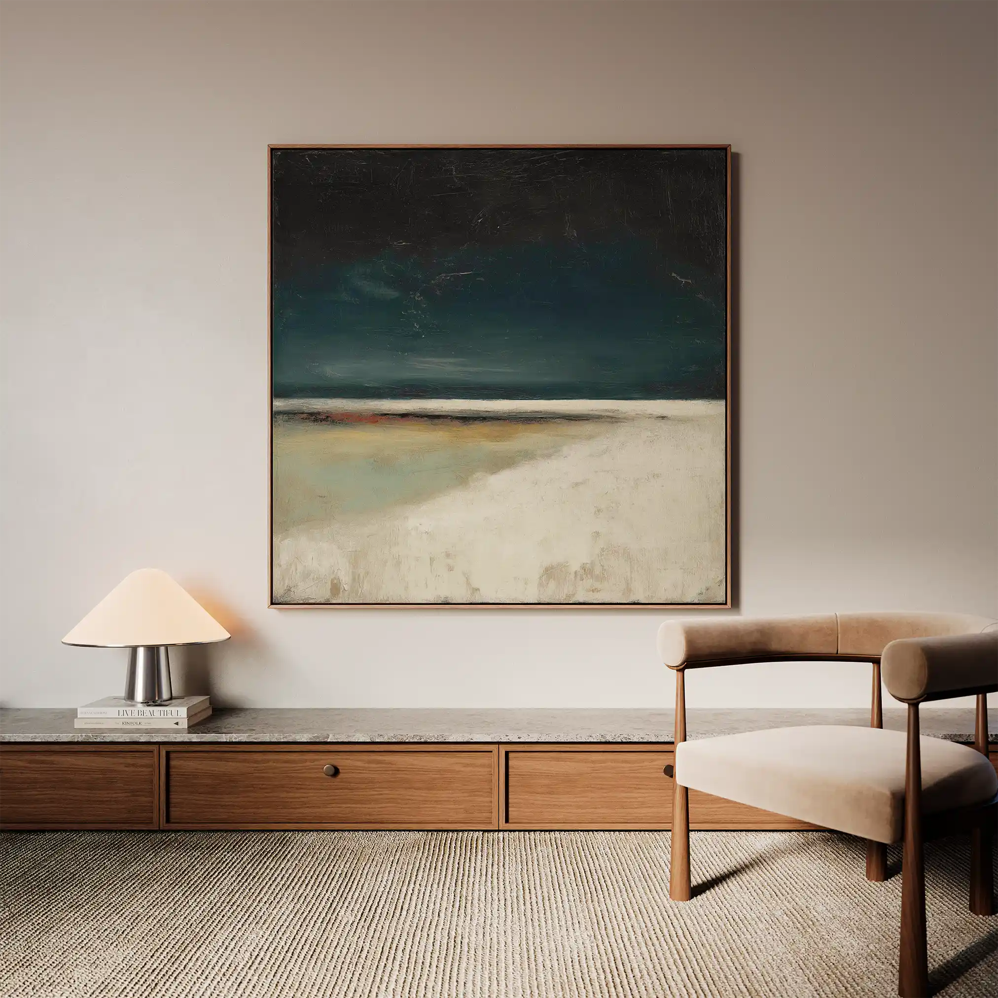 Abstract 808 Canvas Art 16" x 16" / 40 x 40 cm / Black
