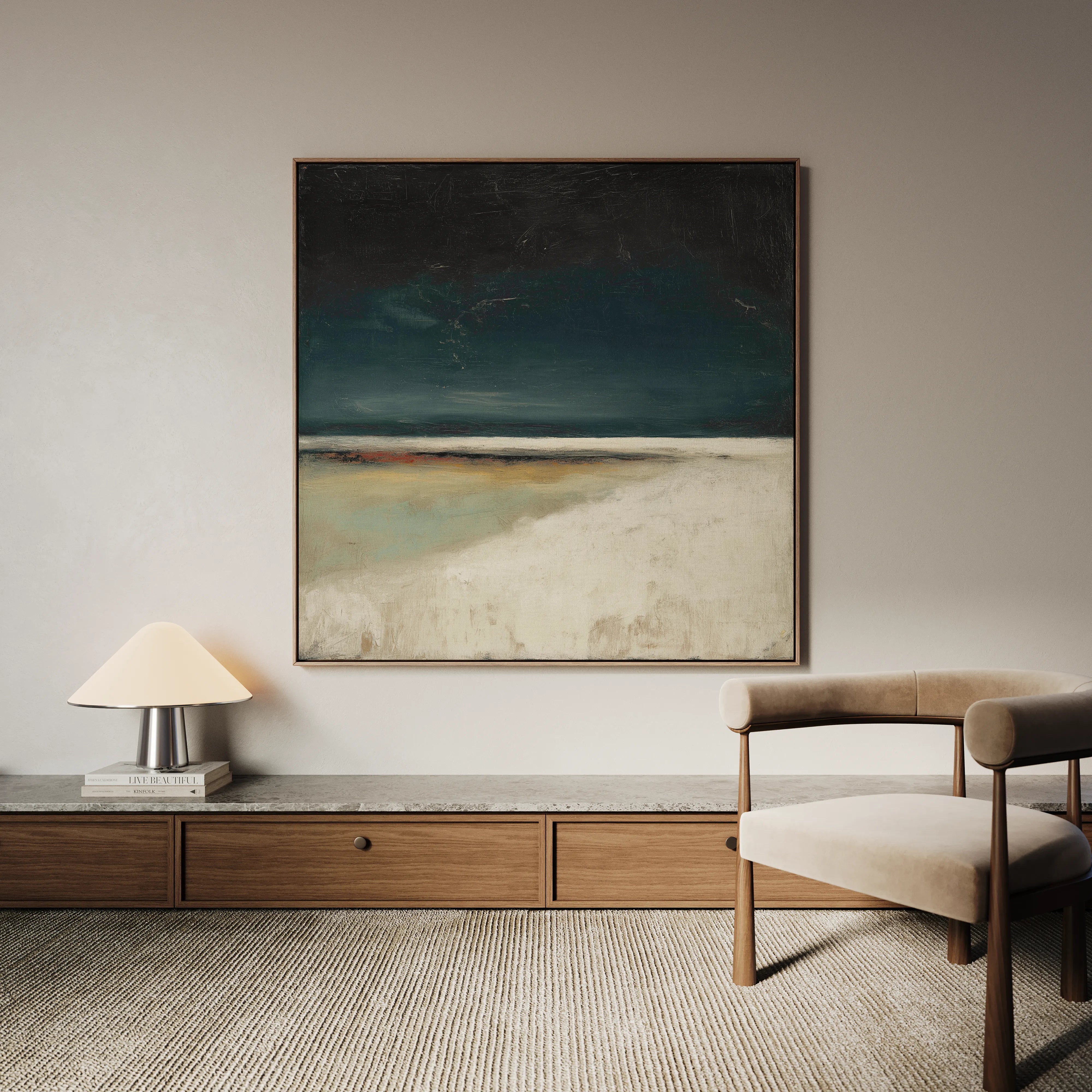 Abstract 808 Canvas Art 16" x 16" / 40 x 40 cm / Black