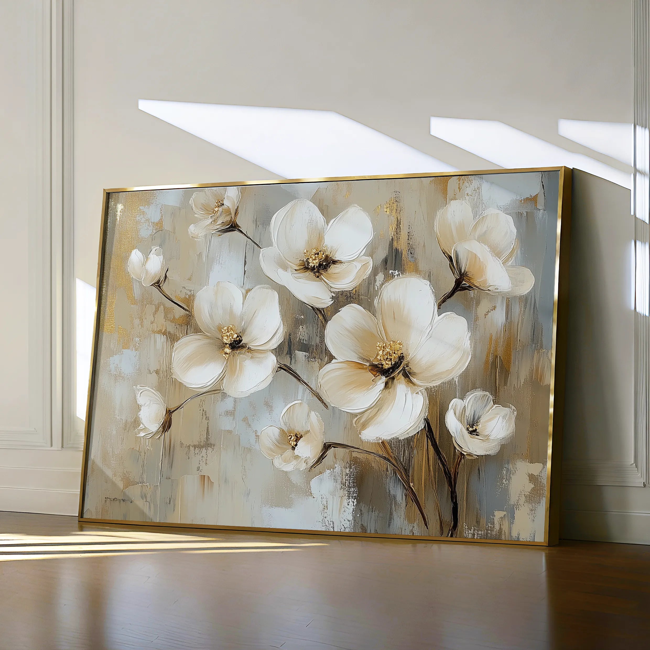Floral 808 Canvas Art 18" x 24" / 45 x 60 cm / Black