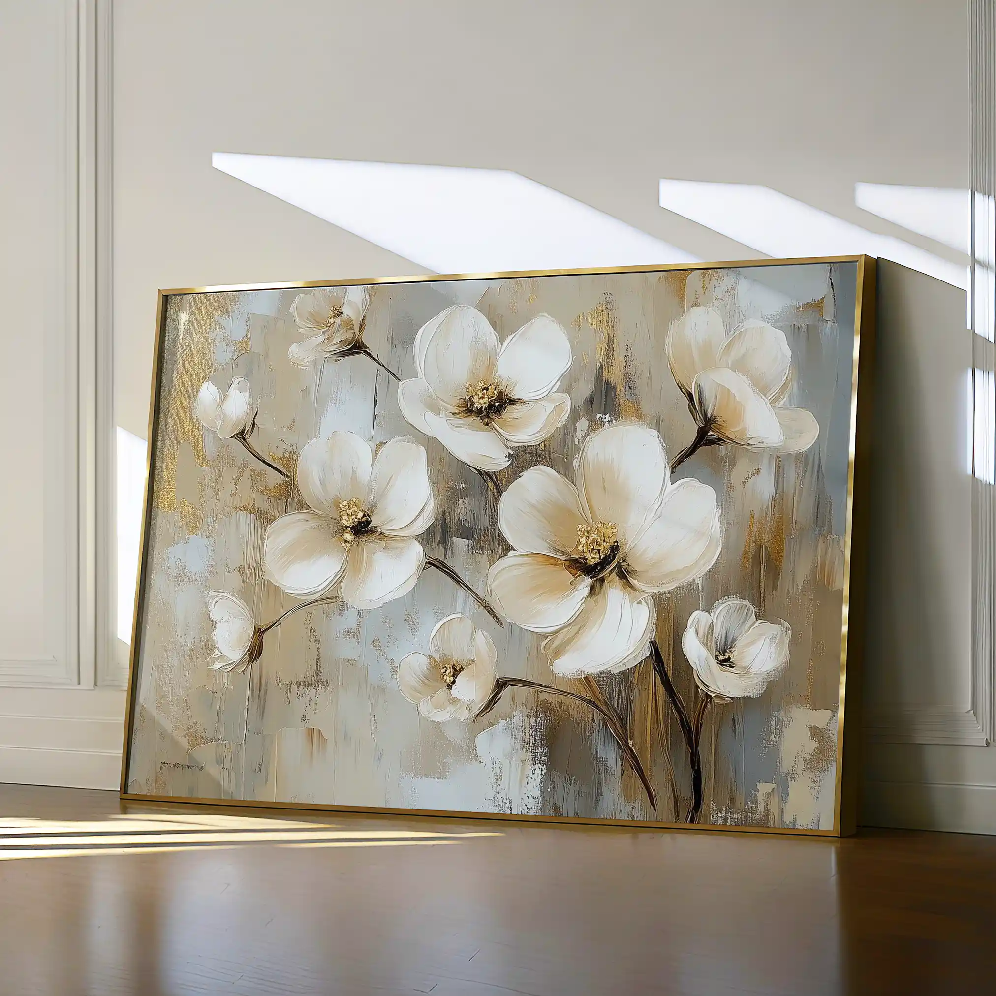 Floral 808 Canvas Art 60 x 40 cm / Black