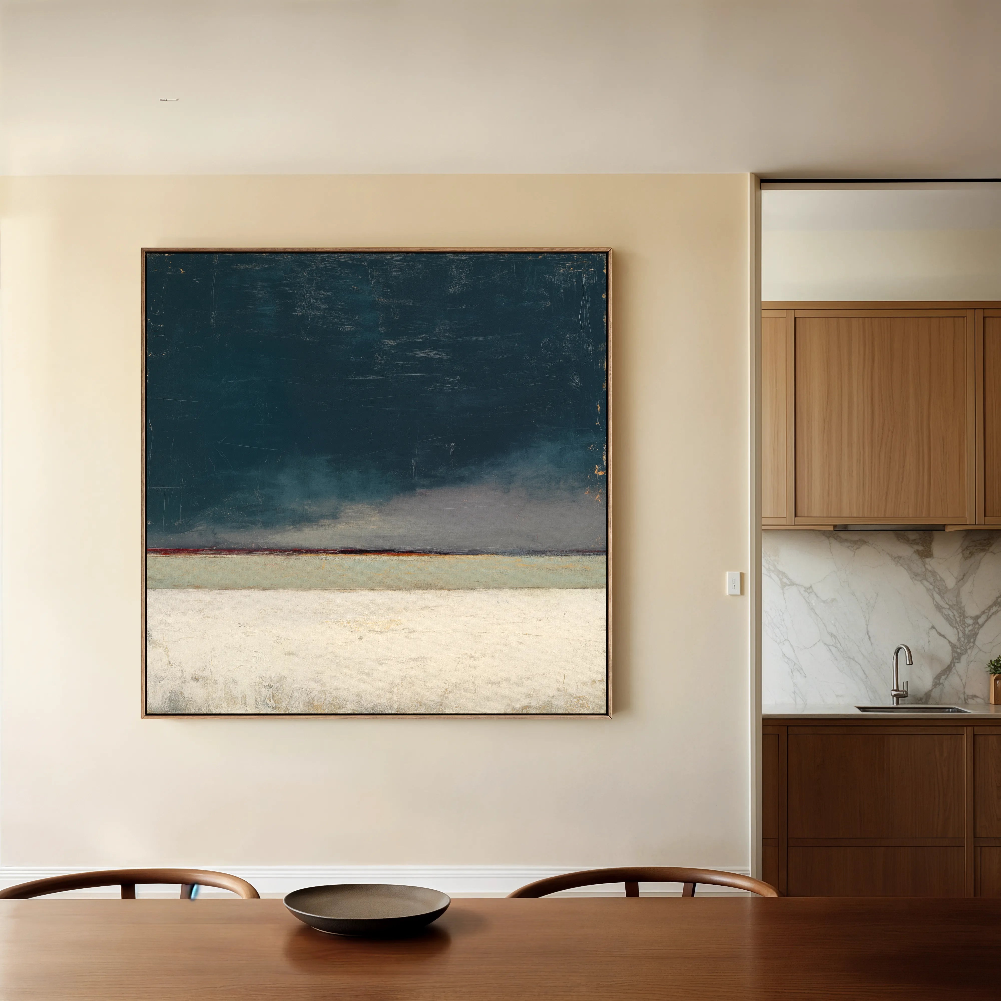 Abstract 809 Canvas Art 16" x 16" / 40 x 40 cm / Black