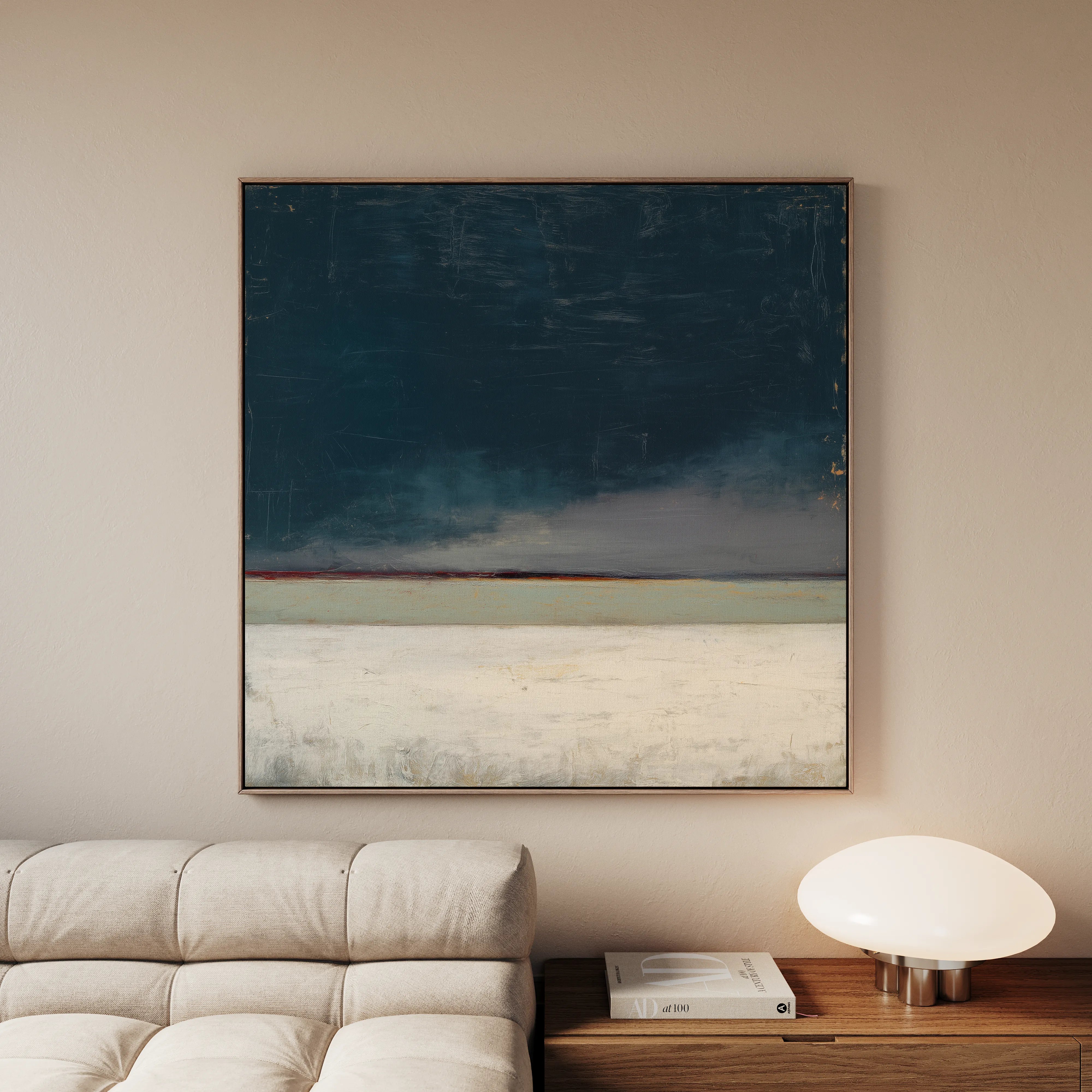 Abstract 809 Canvas Art 16" x 16" / 40 x 40 cm / Black