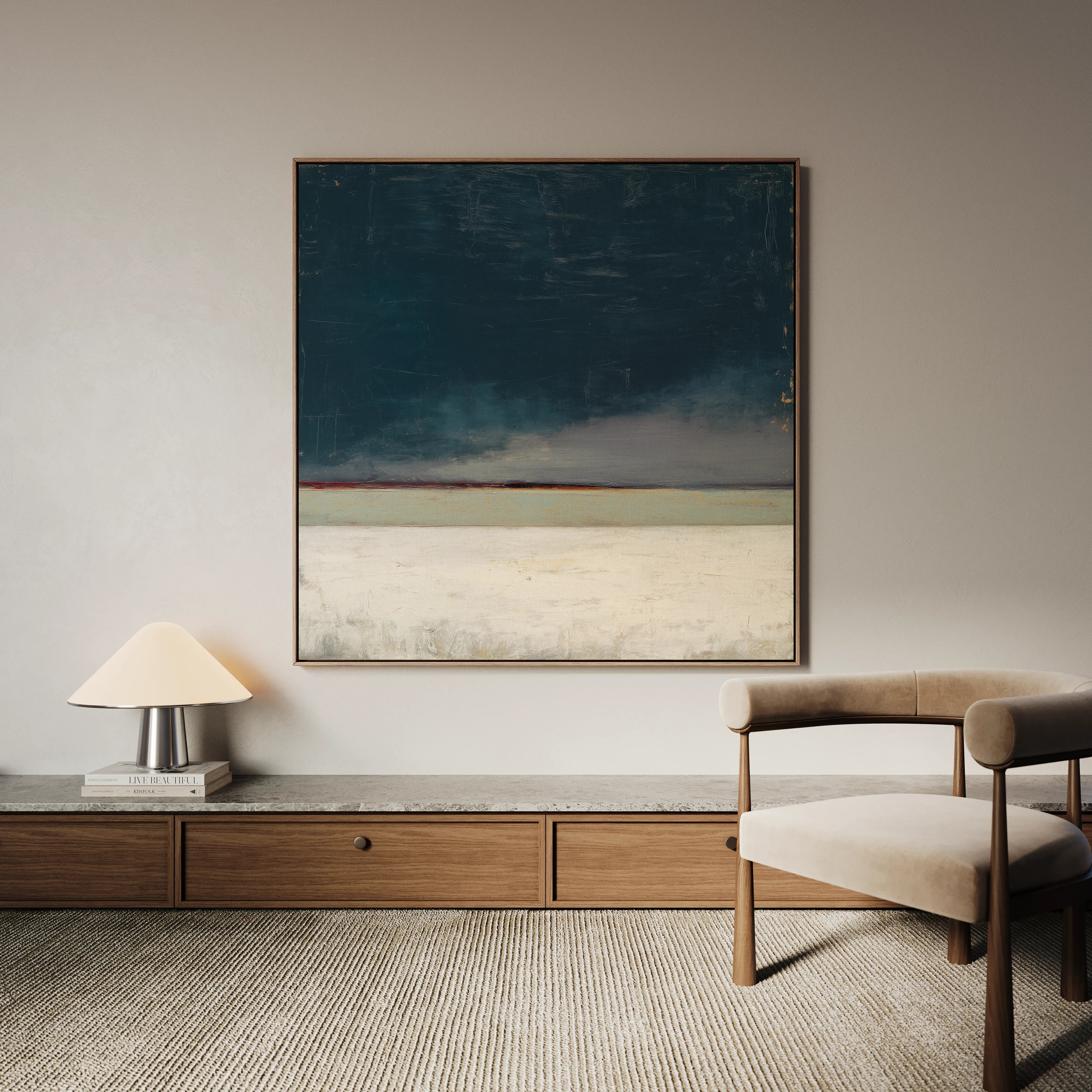 Abstract 809 Canvas Art 16" x 16" / 40 x 40 cm / Black