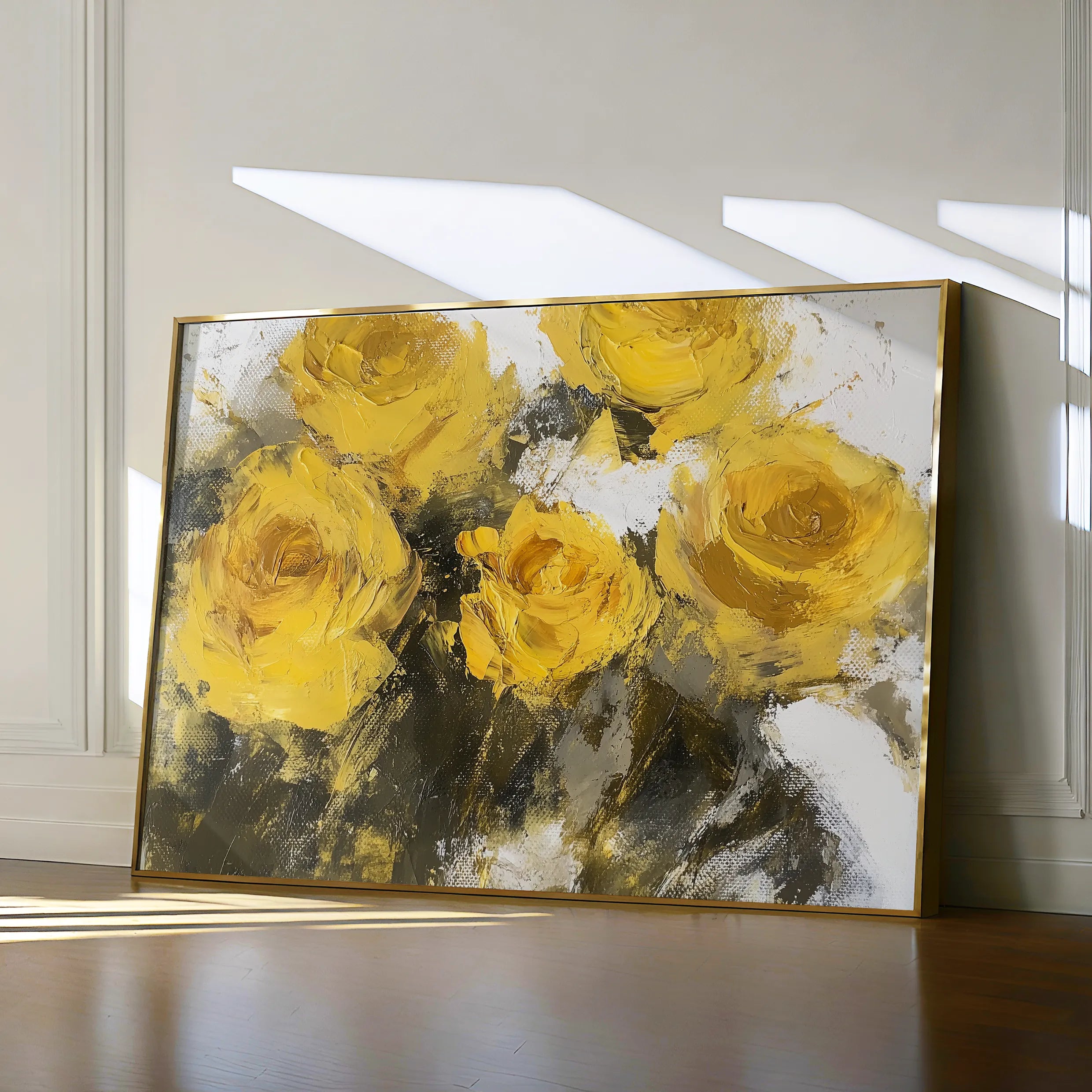 Floral 809 Canvas Art 18" x 24" / 45 x 60 cm / Black