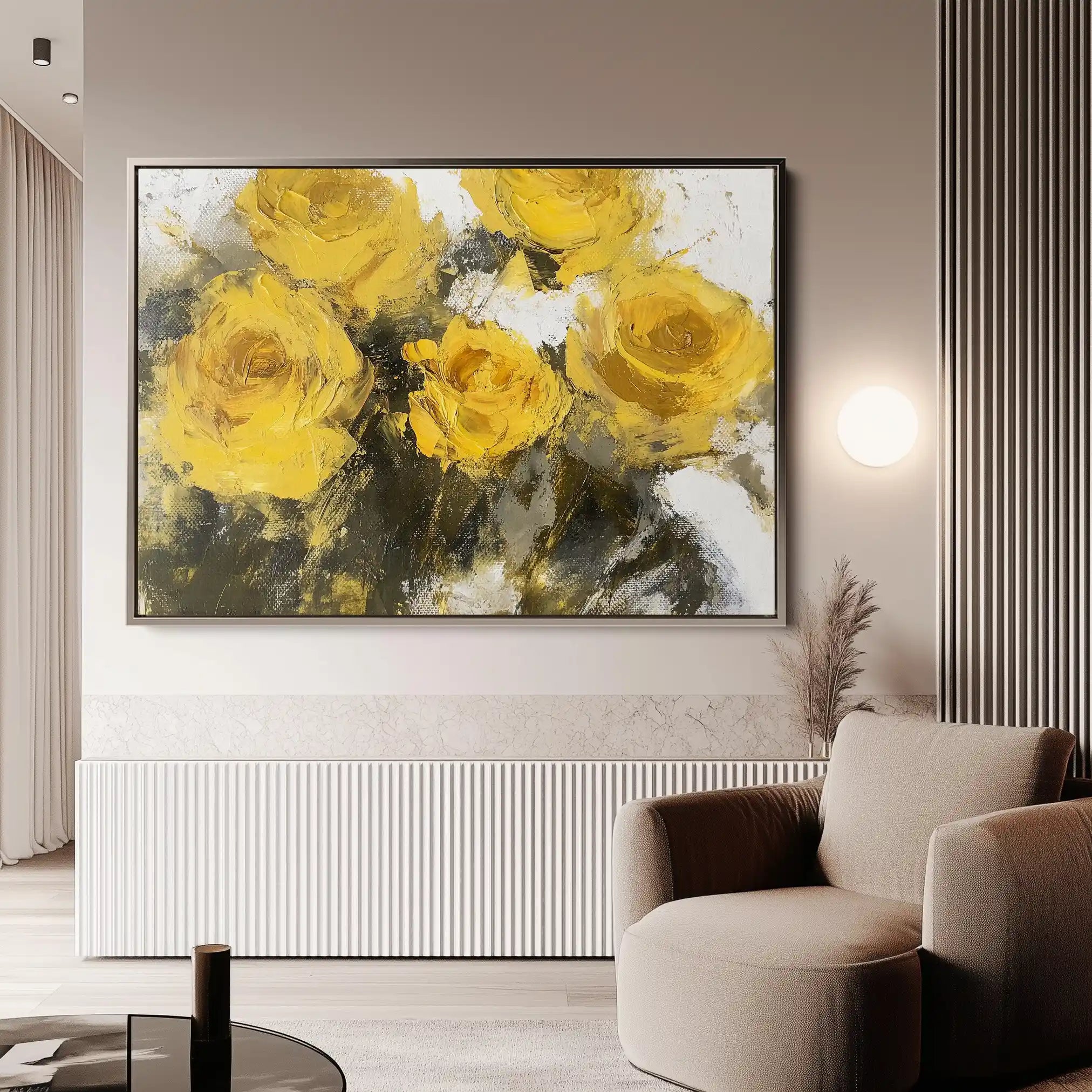 Floral 809 Canvas Art 60 x 40 cm / Black