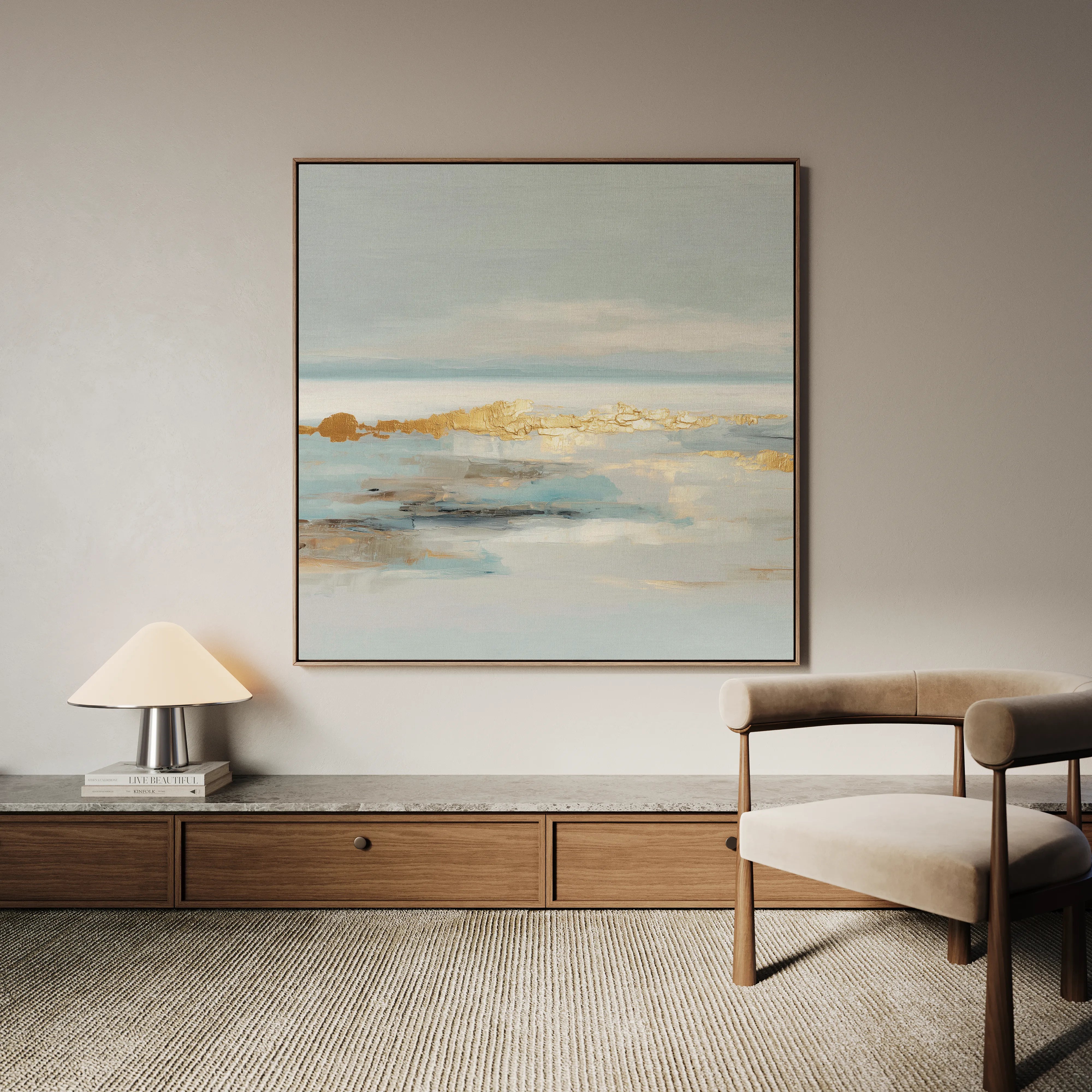Abstract 810 Canvas Art 16" x 16" / 40 x 40 cm / Black