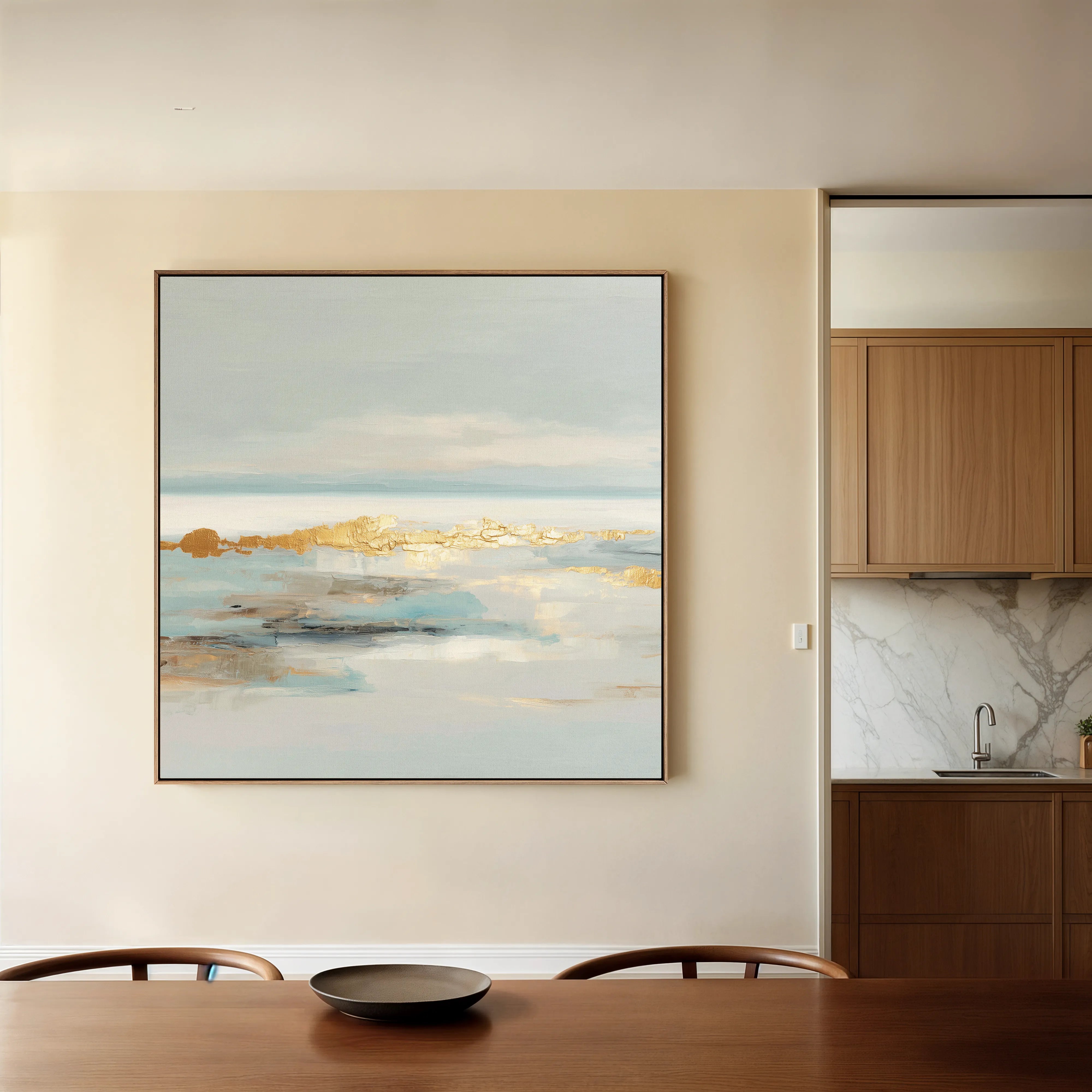 Abstract 810 Canvas Art 16" x 16" / 40 x 40 cm / Black
